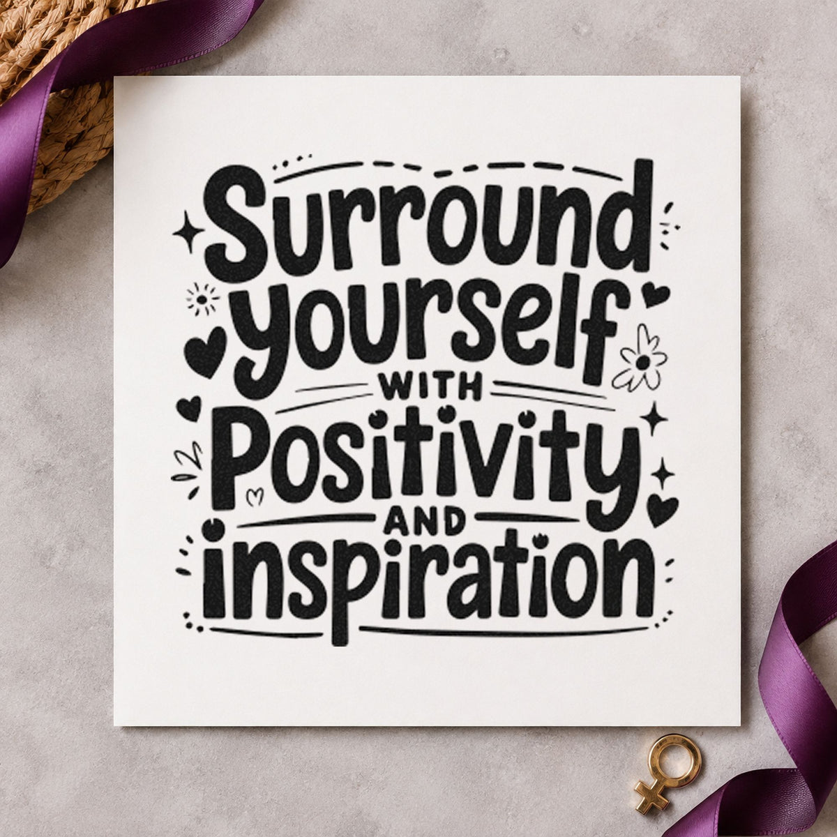Self-Inking Surround Yourself With Positivity Stamp in use 4