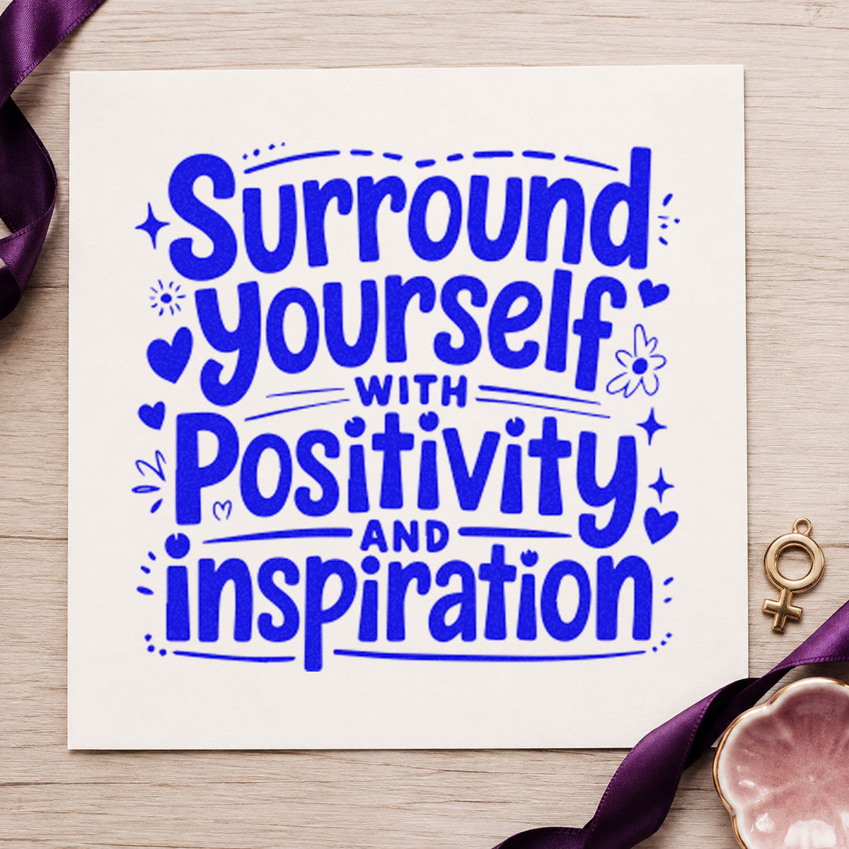 Self-Inking Surround Yourself With Positivity Stamp in use 6