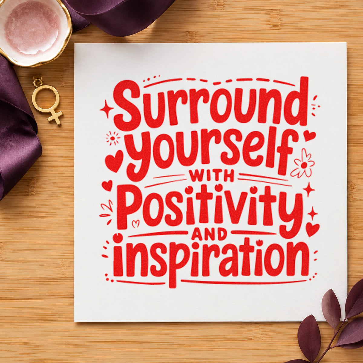 Self-Inking Surround Yourself With Positivity Stamp in use 8