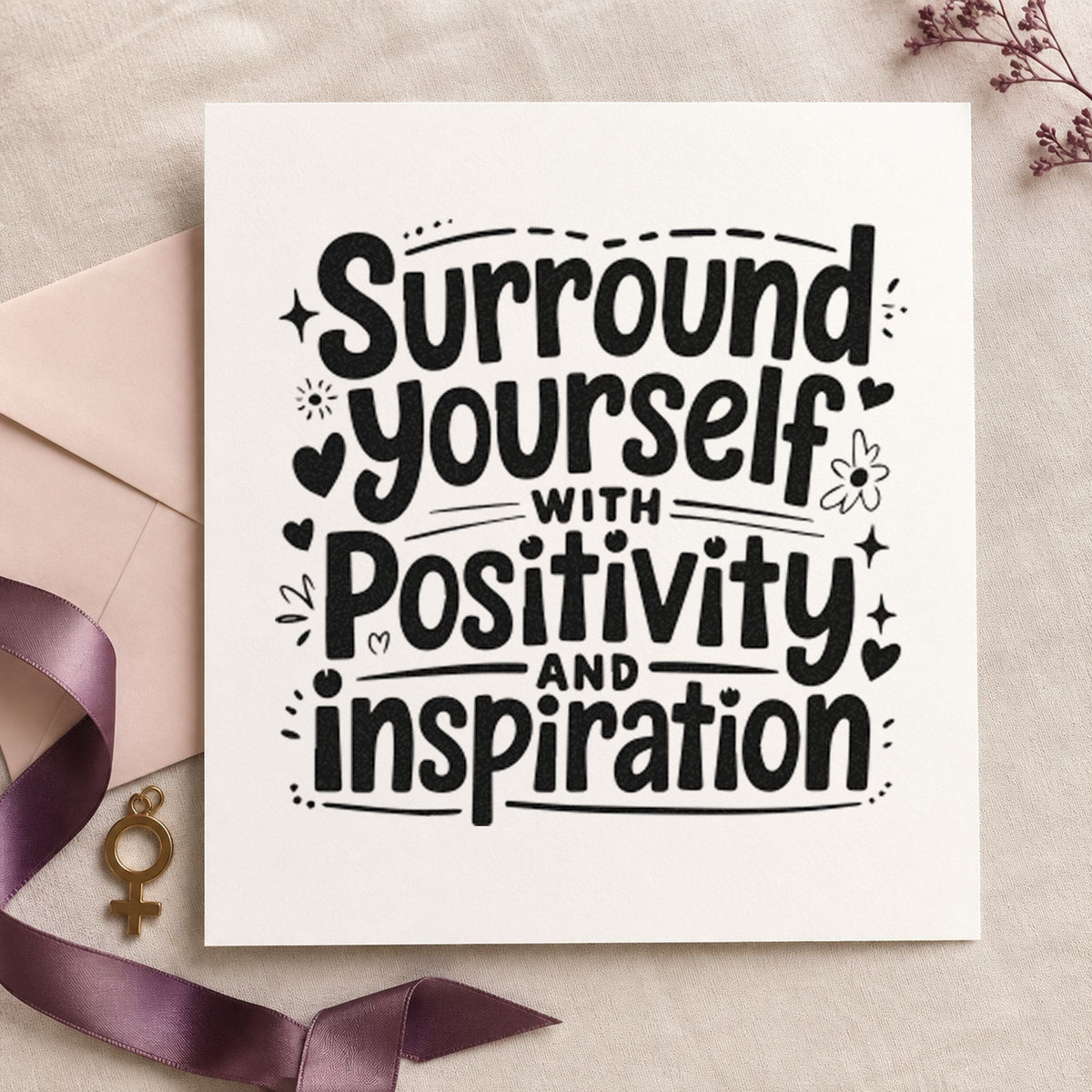 Self-Inking Surround Yourself With Positivity Stamp in use 9