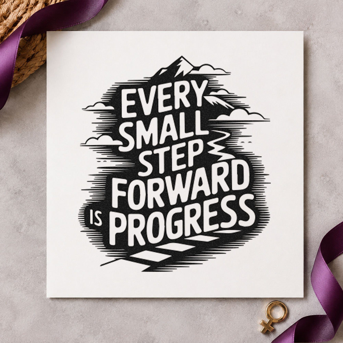 Every Small Step Progress Slim Pre-Inked Stamp in use 9