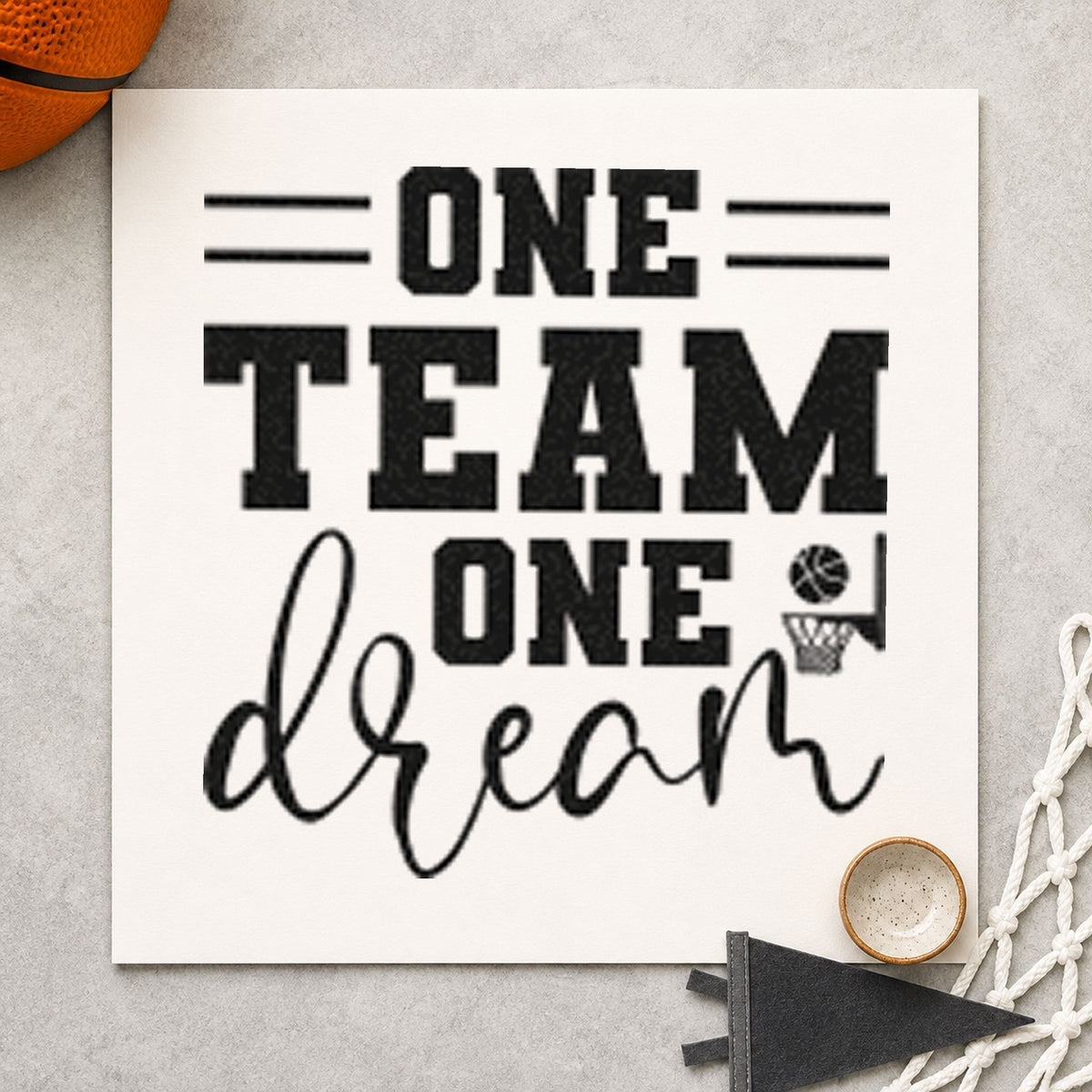 One Team One Dream Wood Handle Stamp in use 10