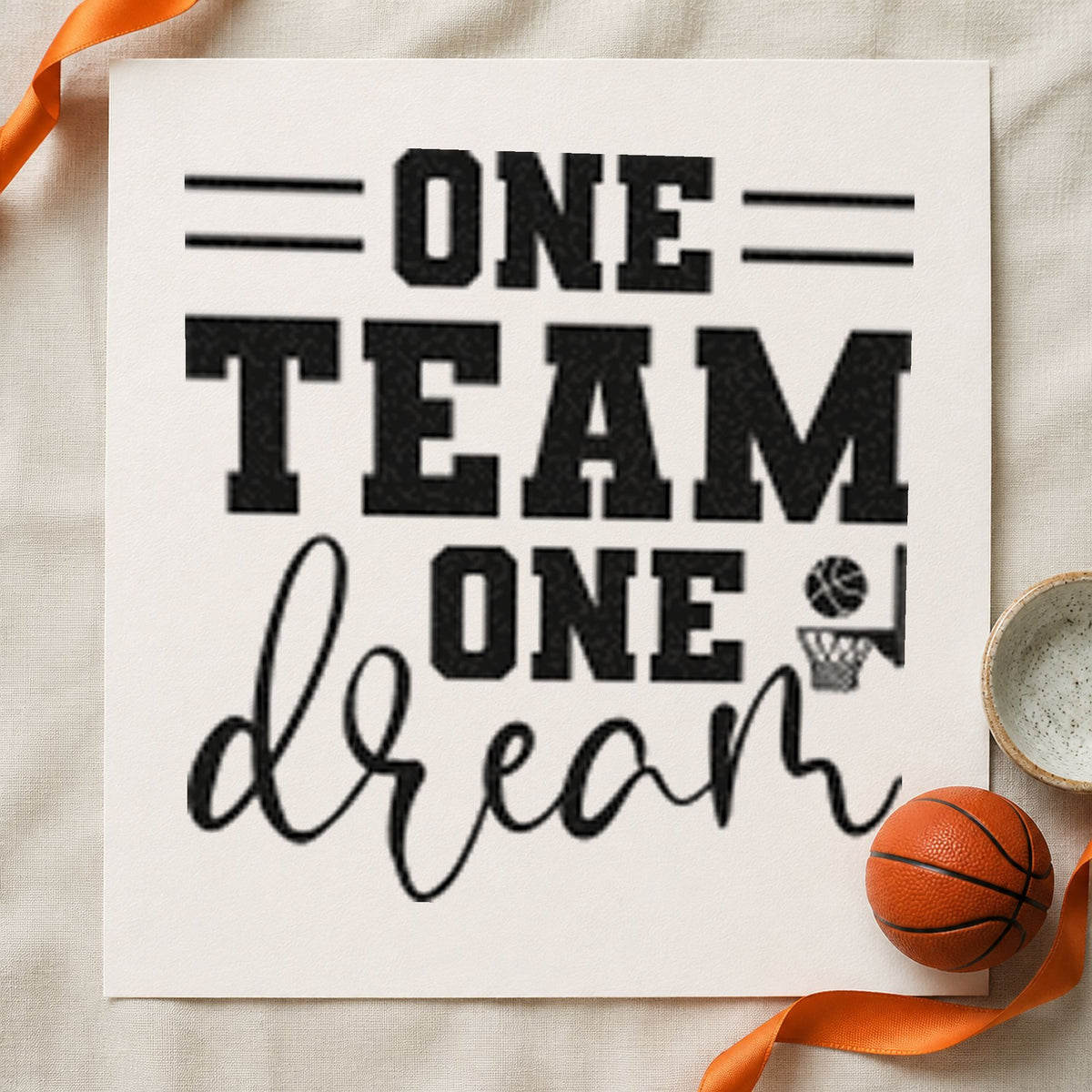 One Team One Dream Wood Handle Stamp in use 9