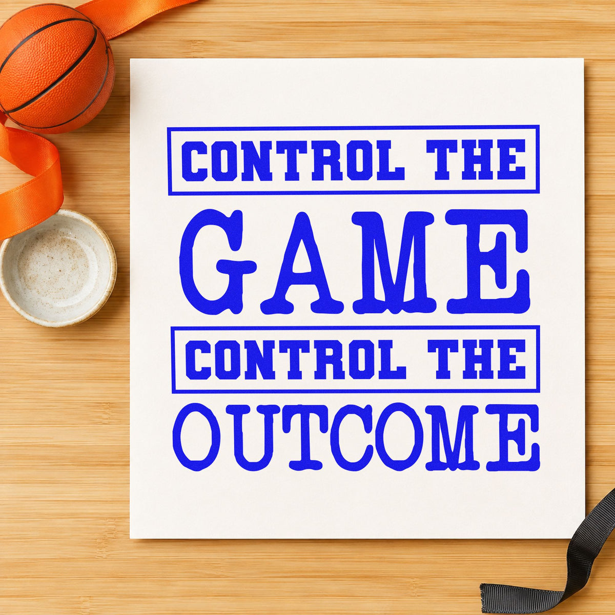 Control The Game Control The Outcome Rubber Stamp – Duo Hand in use 5