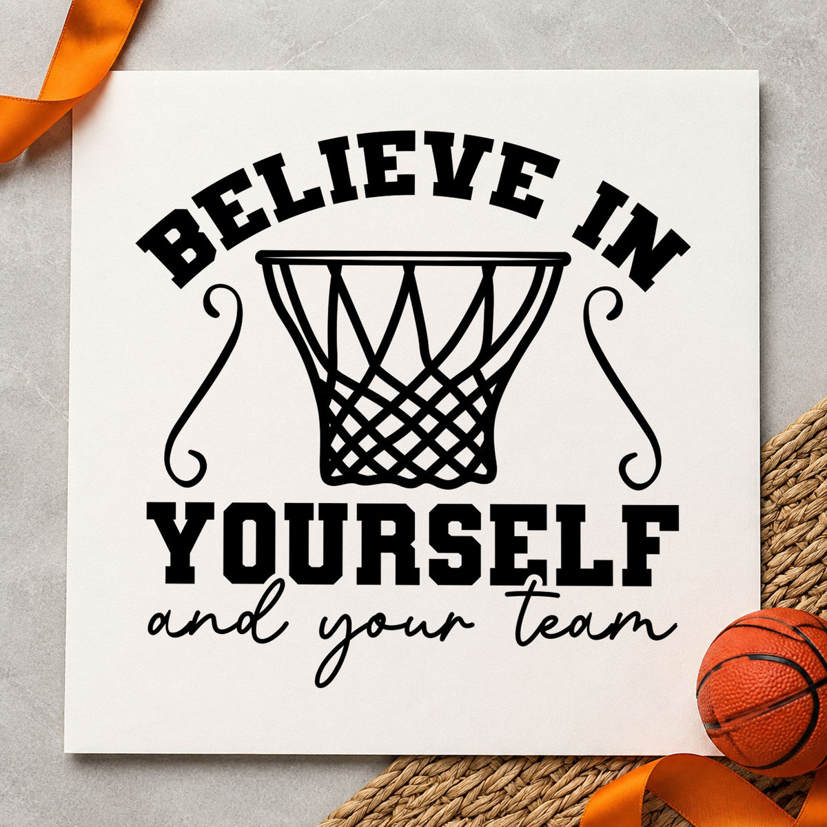 Believe In Yourself And Your Team Rubber Stamp – Wood Handle in use 3
