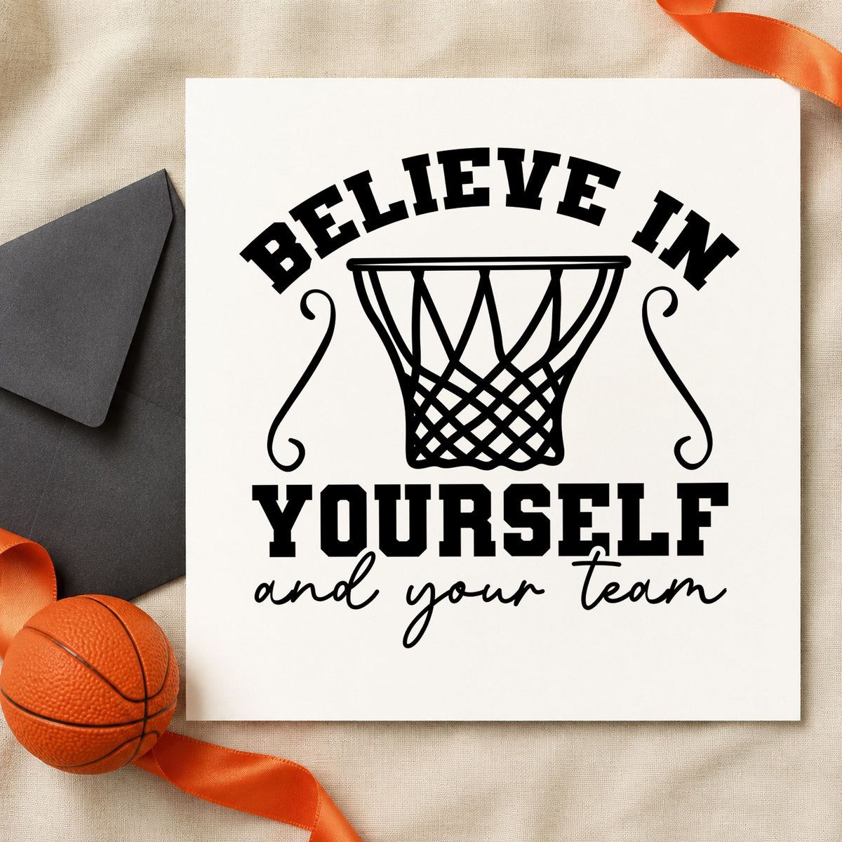 Believe In Yourself And Your Team Rubber Stamp – Wood Handle in use 9