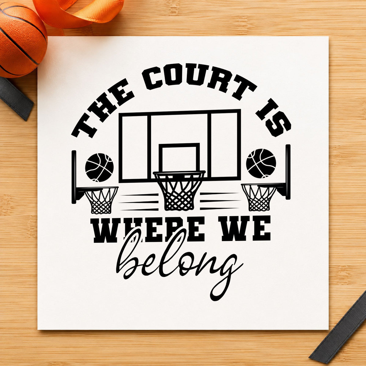 Slim Pre-Inked Court Where We Belong Stamp in use 10