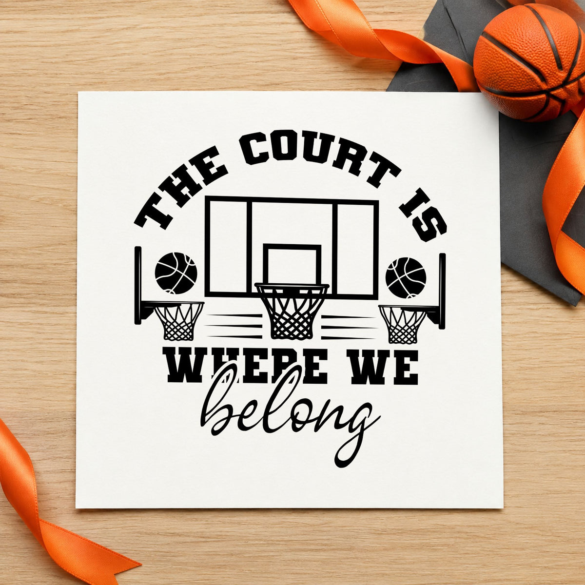 Slim Pre-Inked Court Where We Belong Stamp in use 3