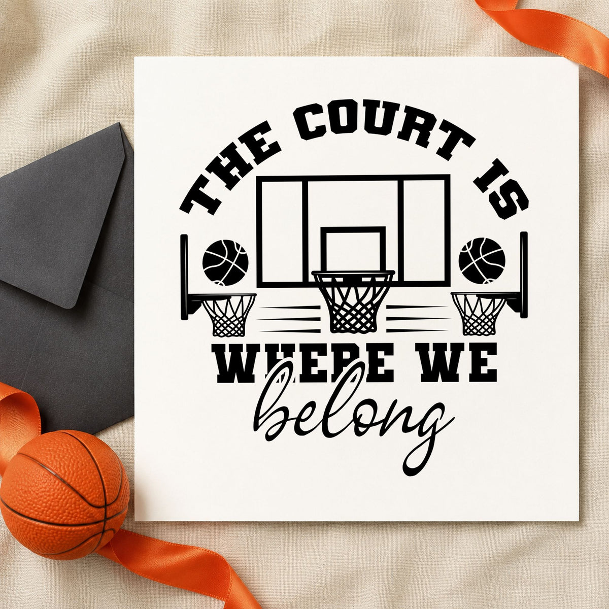 Court Where We Belong Wood Handle Stamp in use 4