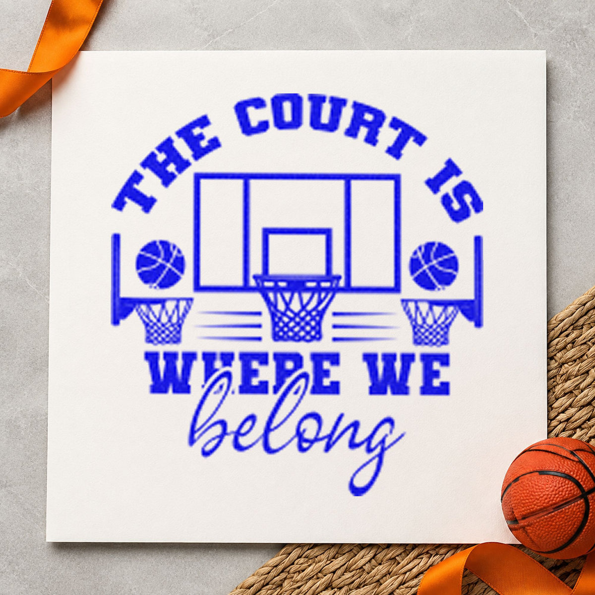 Slim Pre-Inked Court Where We Belong Stamp in use 6