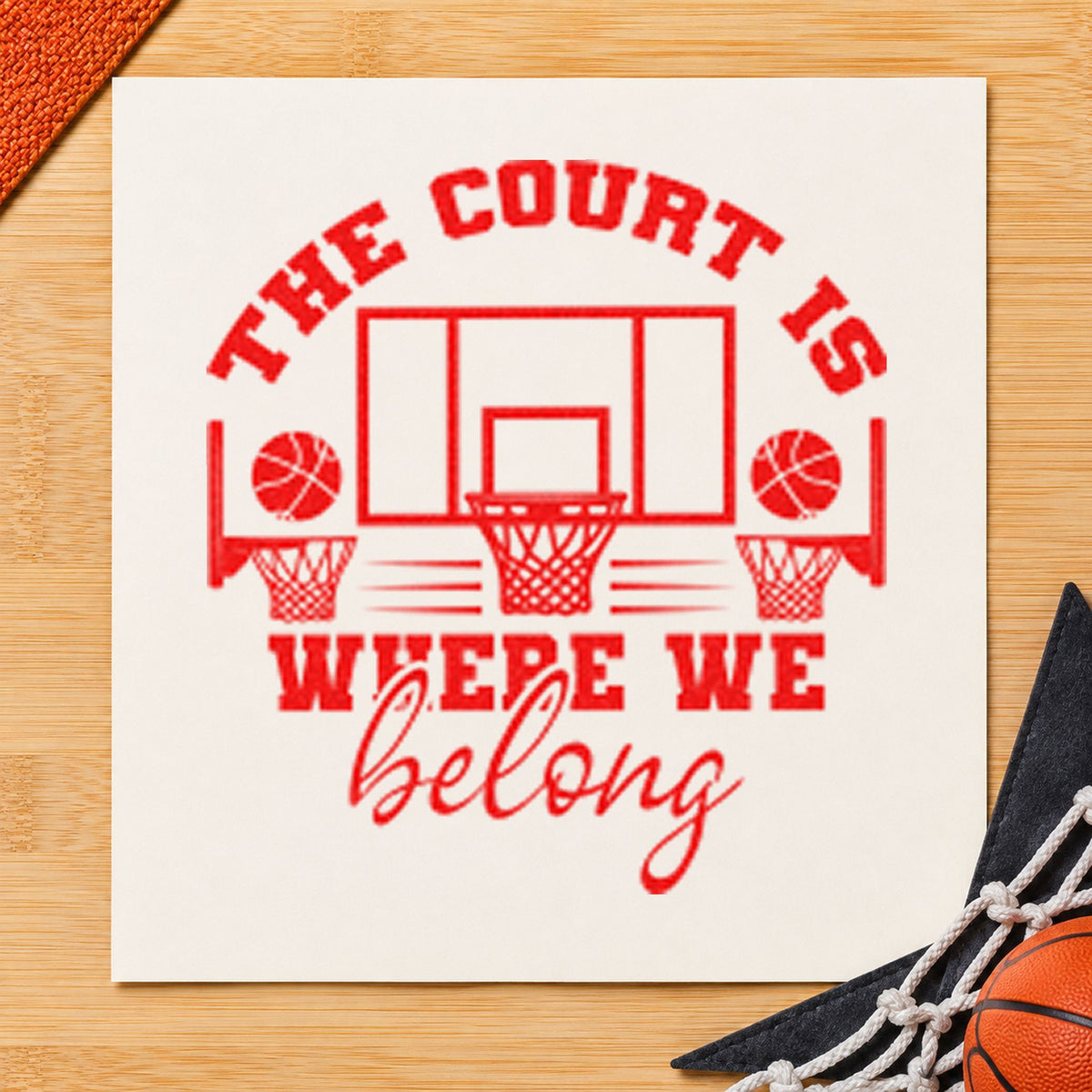 Court Where We Belong Wood Handle Stamp in use 7