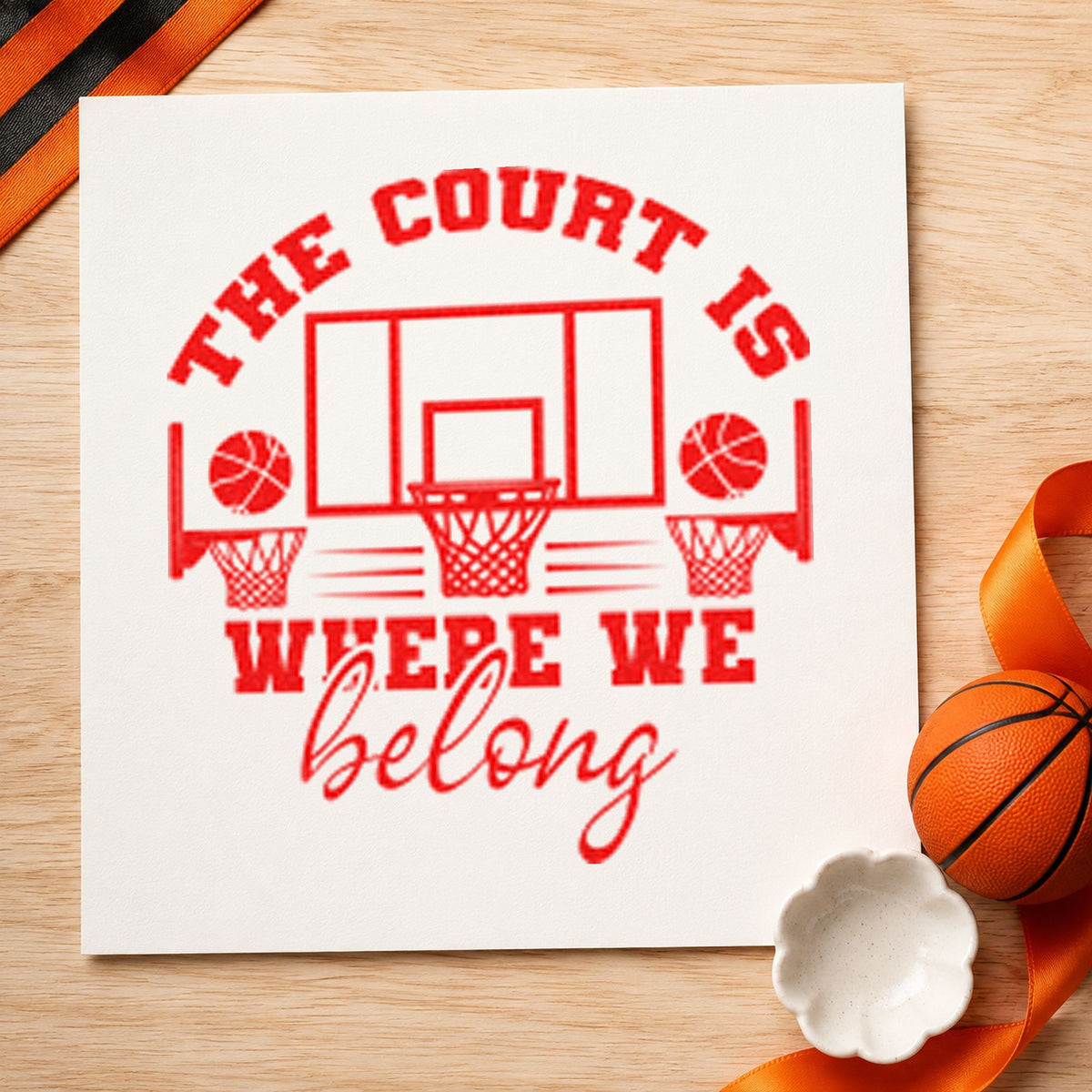 Court Where We Belong Wood Handle Stamp in use 8
