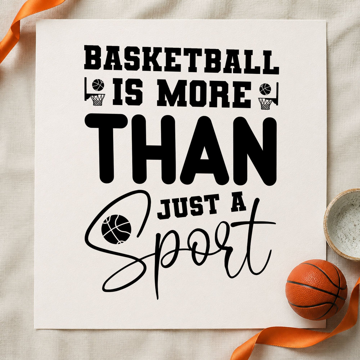 Basketball More Than Sport Slim Pre-Inked Stamp in use 4