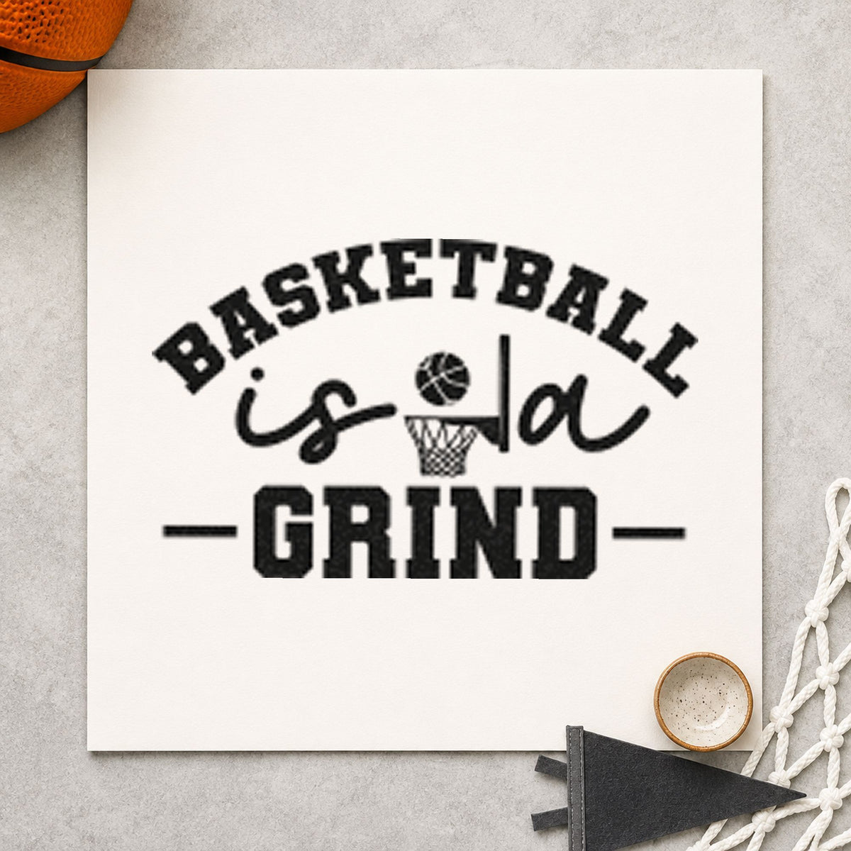 Basketball Is A Grind Rubber Stamp – Wood Handle in use 3
