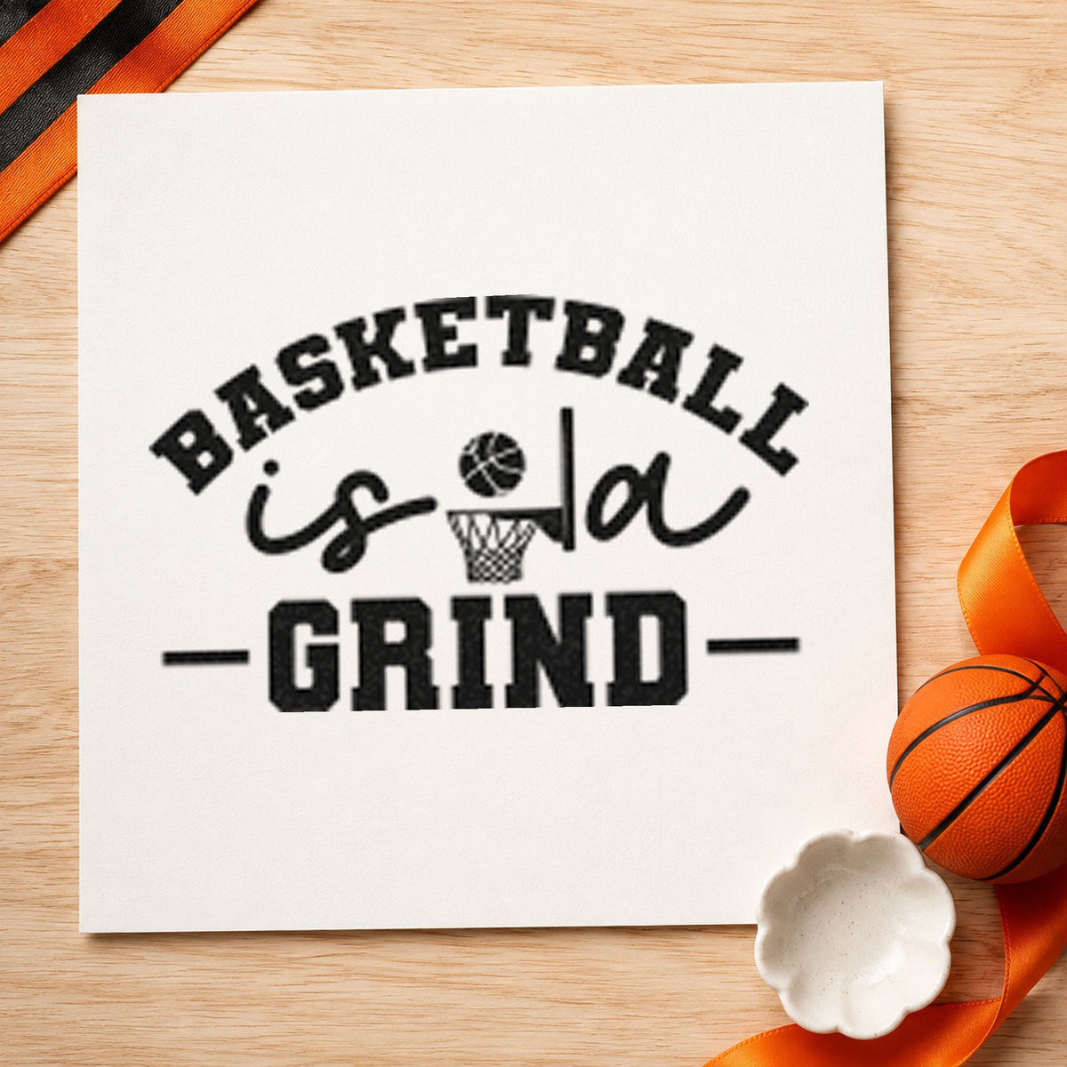 Basketball Is A Grind Rubber Stamp – Wood Handle in use 9