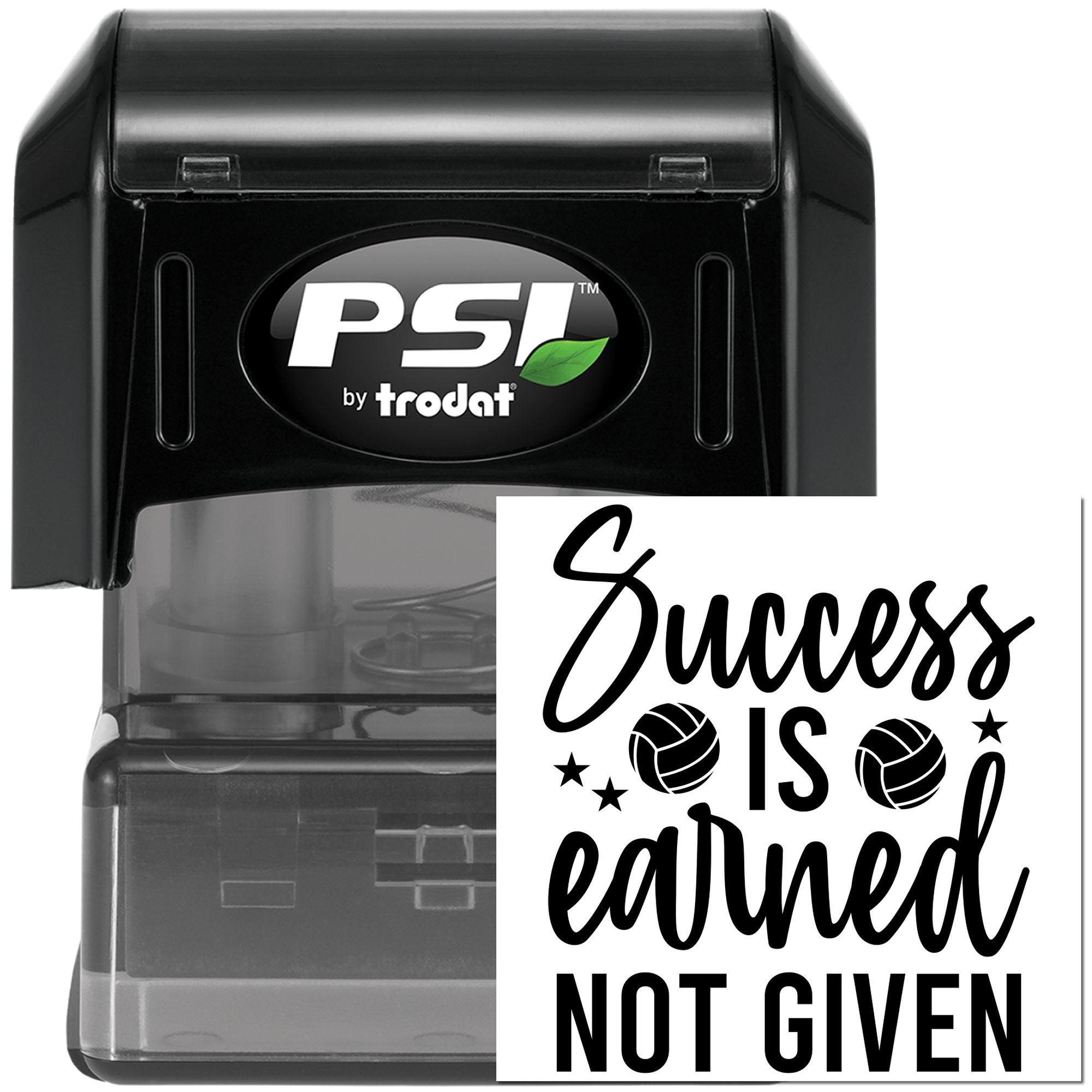 PSI Handcraft Success Through Hard Work Pre-Inked Stamp