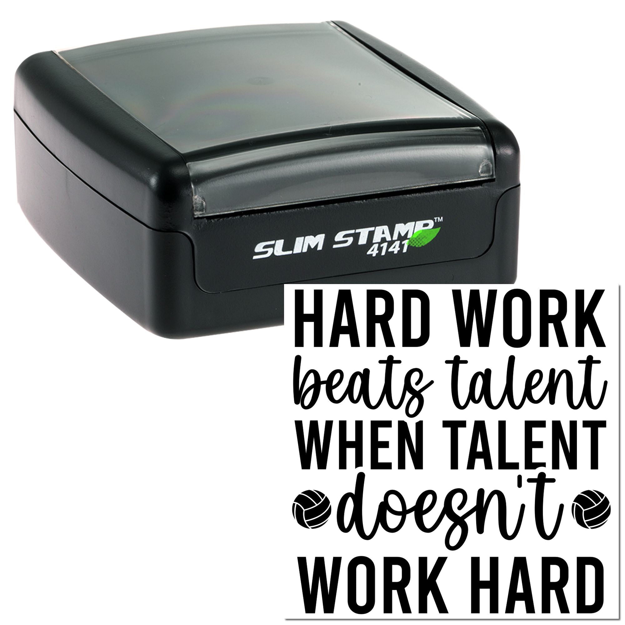 Slim Pre-Inked Effort Conquers Talent Paper Craft Stamp