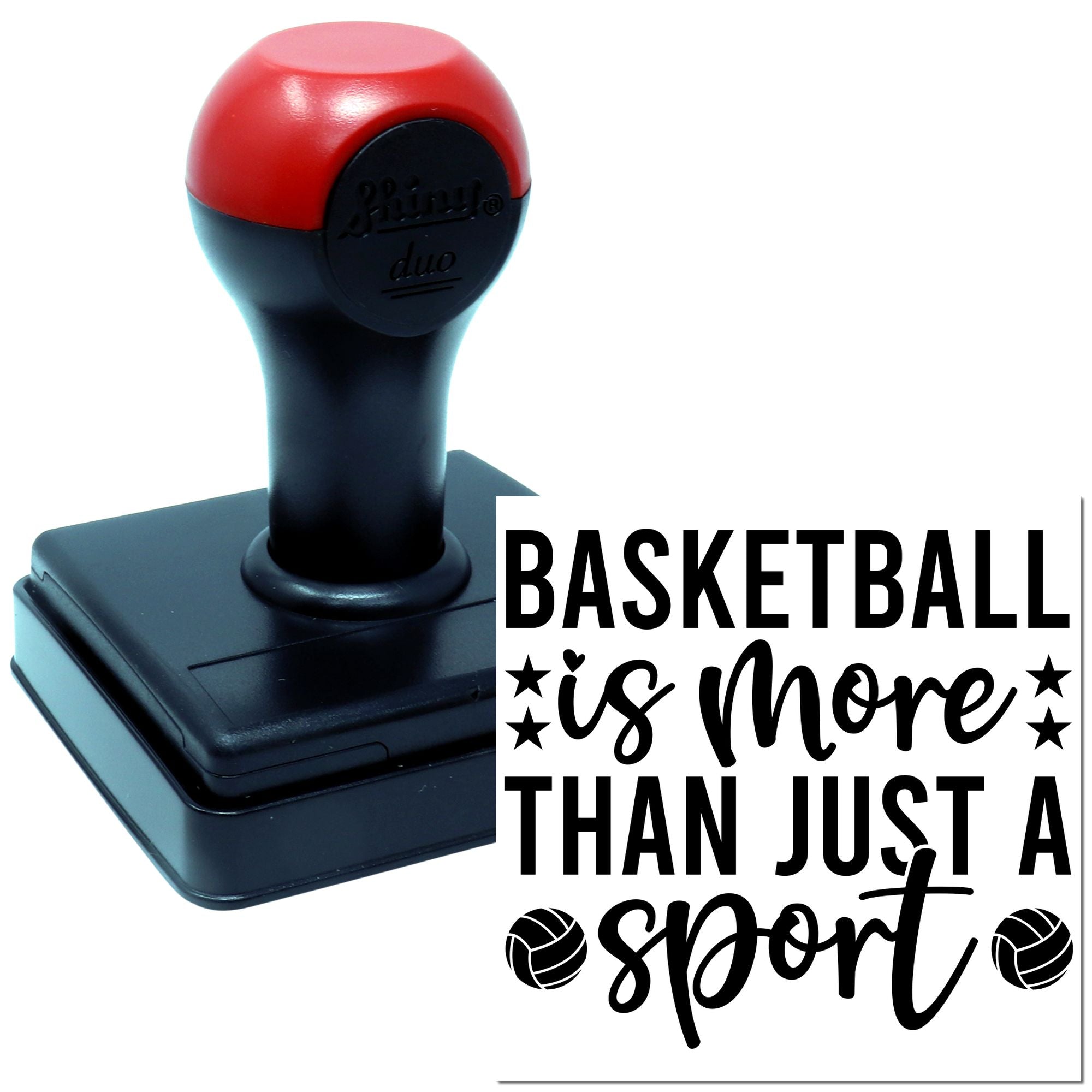 Basketball is more than just a sport rubber stamp with basketball icons, ideal for sports fans, coaches, and team crafts.