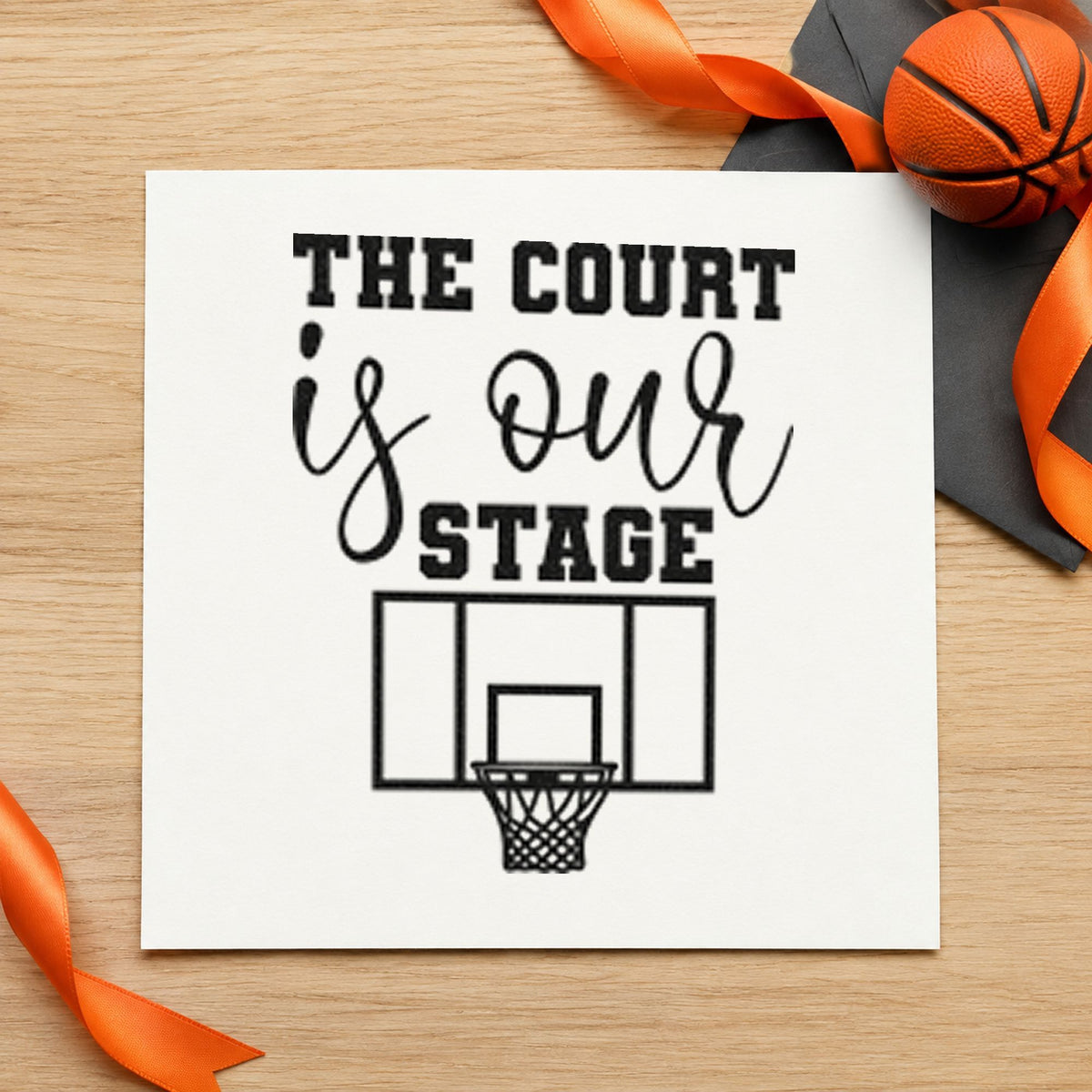 Court Our Stage Hoop Slim Pre-Inked Stamp in use 3