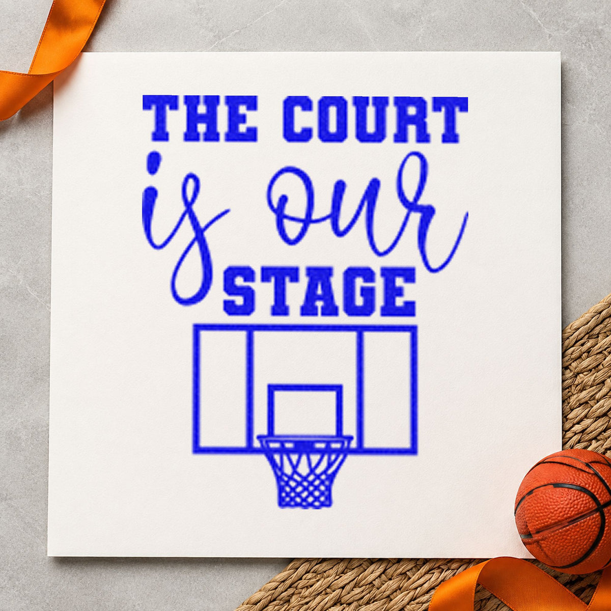 Court Our Stage Hoop Slim Pre-Inked Stamp in use 6