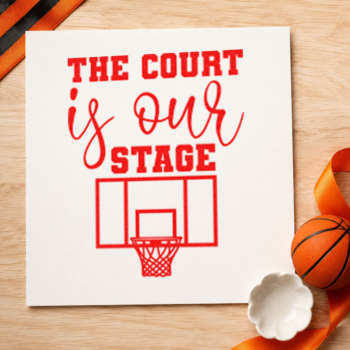 Court Our Stage Hoop Slim Pre-Inked Stamp in use 8