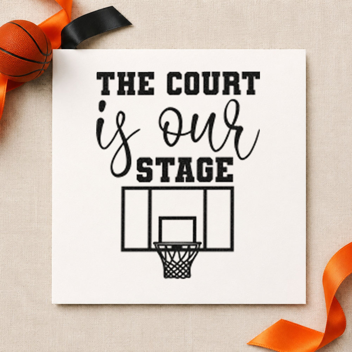 Court Our Stage Hoop Slim Pre-Inked Stamp in use 9