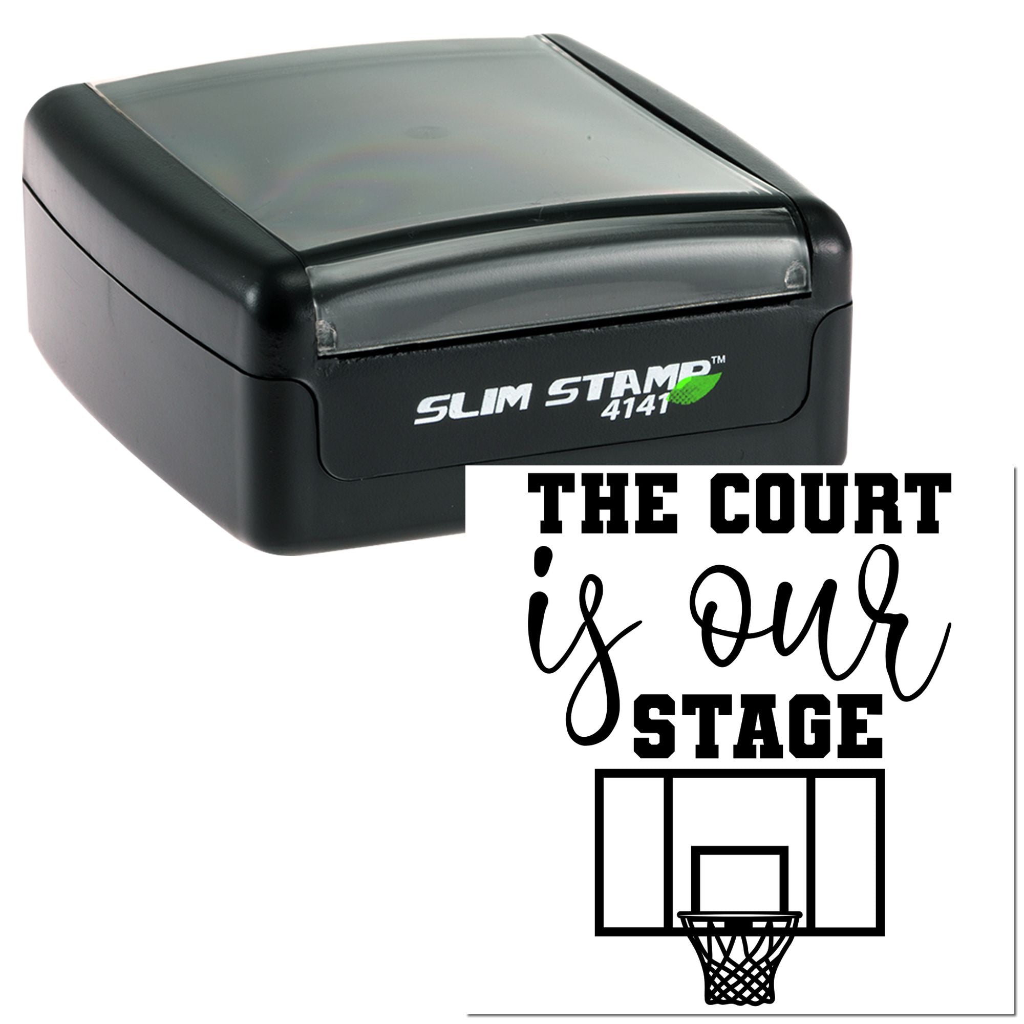 Slim Pre-Inked Hoops Heart Hustle Favor Tag Stamp