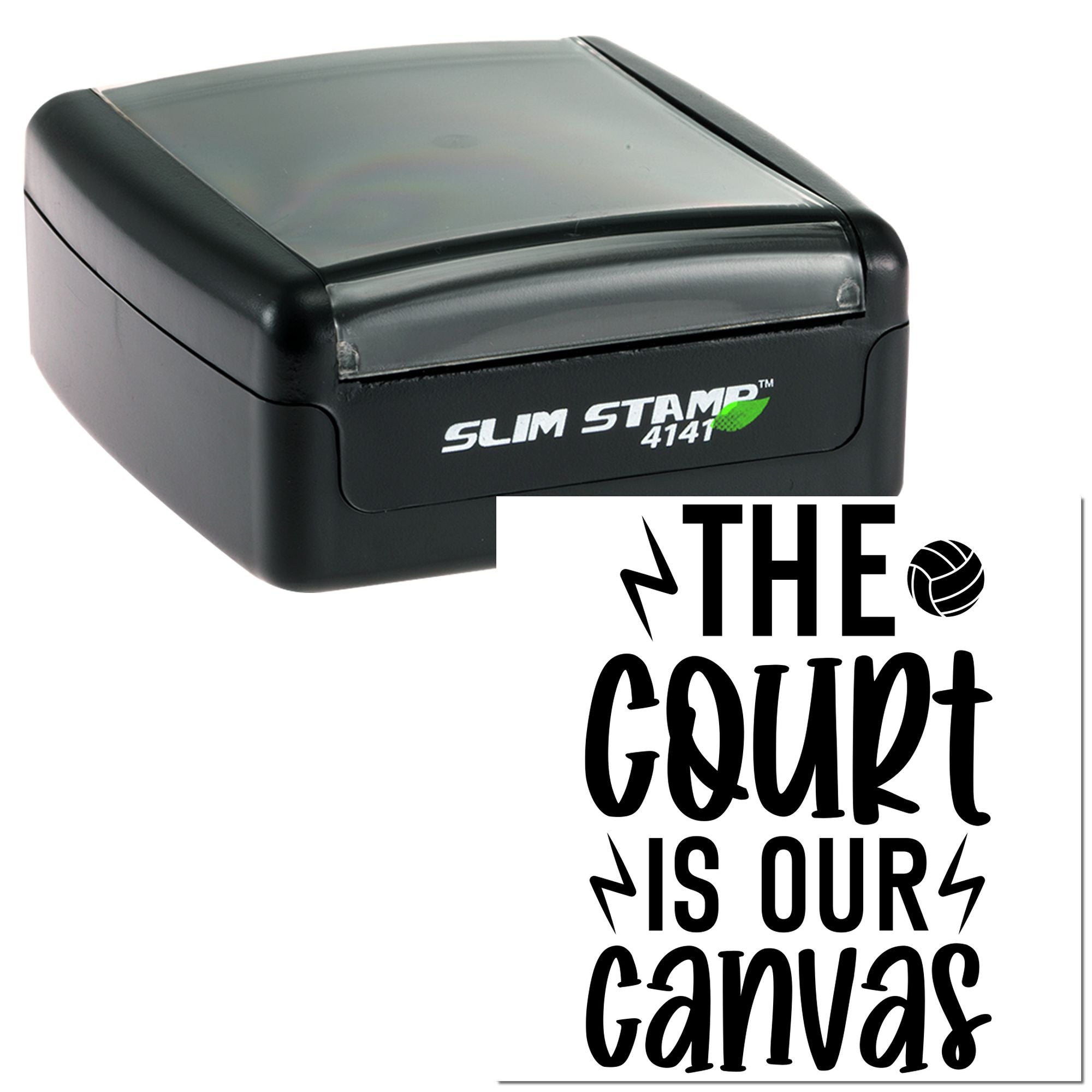 Slim Pre-Inked Court Canvas Creativity Party Favor Stamp