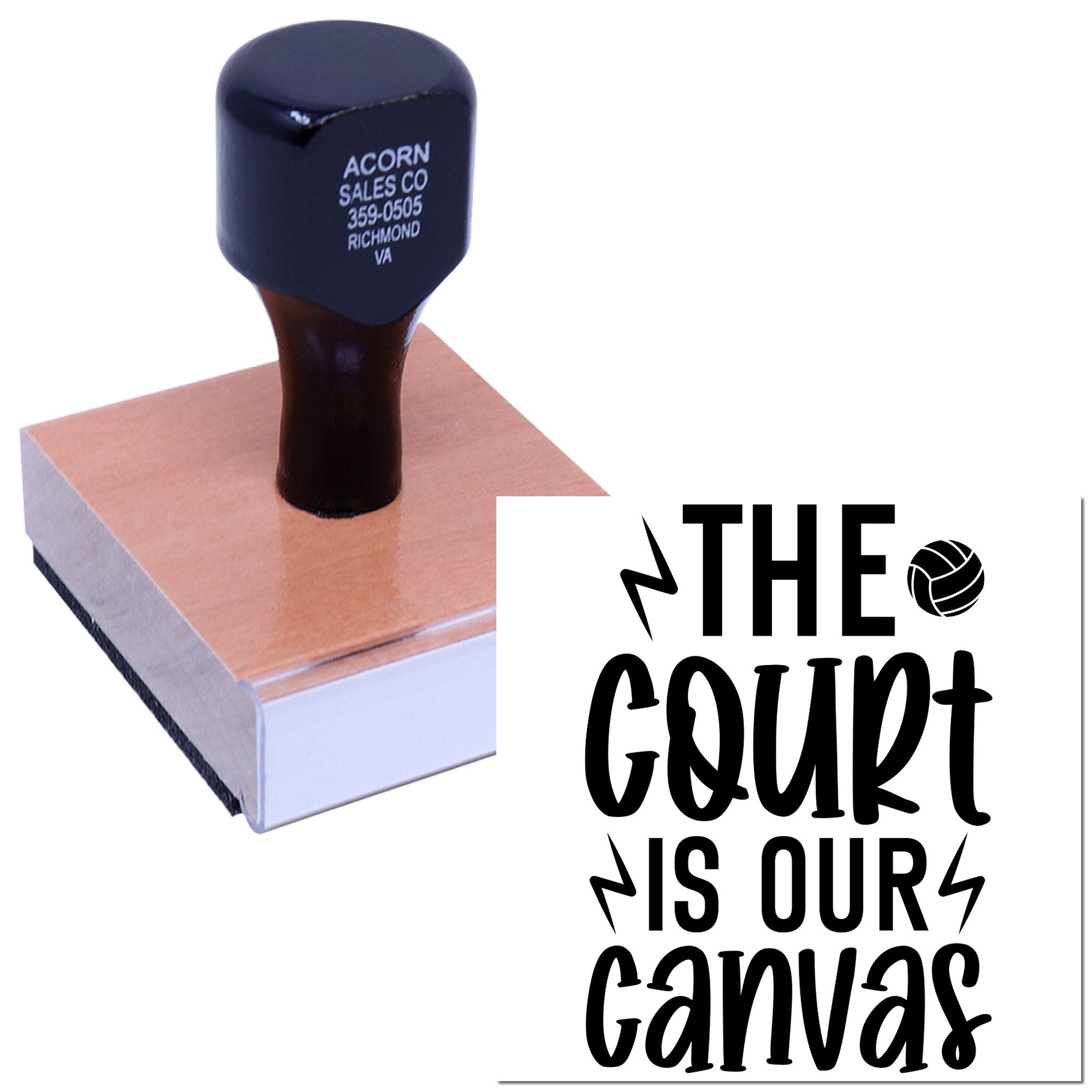 Personalized rubber stamp with custom business logo and text for branding, packaging, and office use.