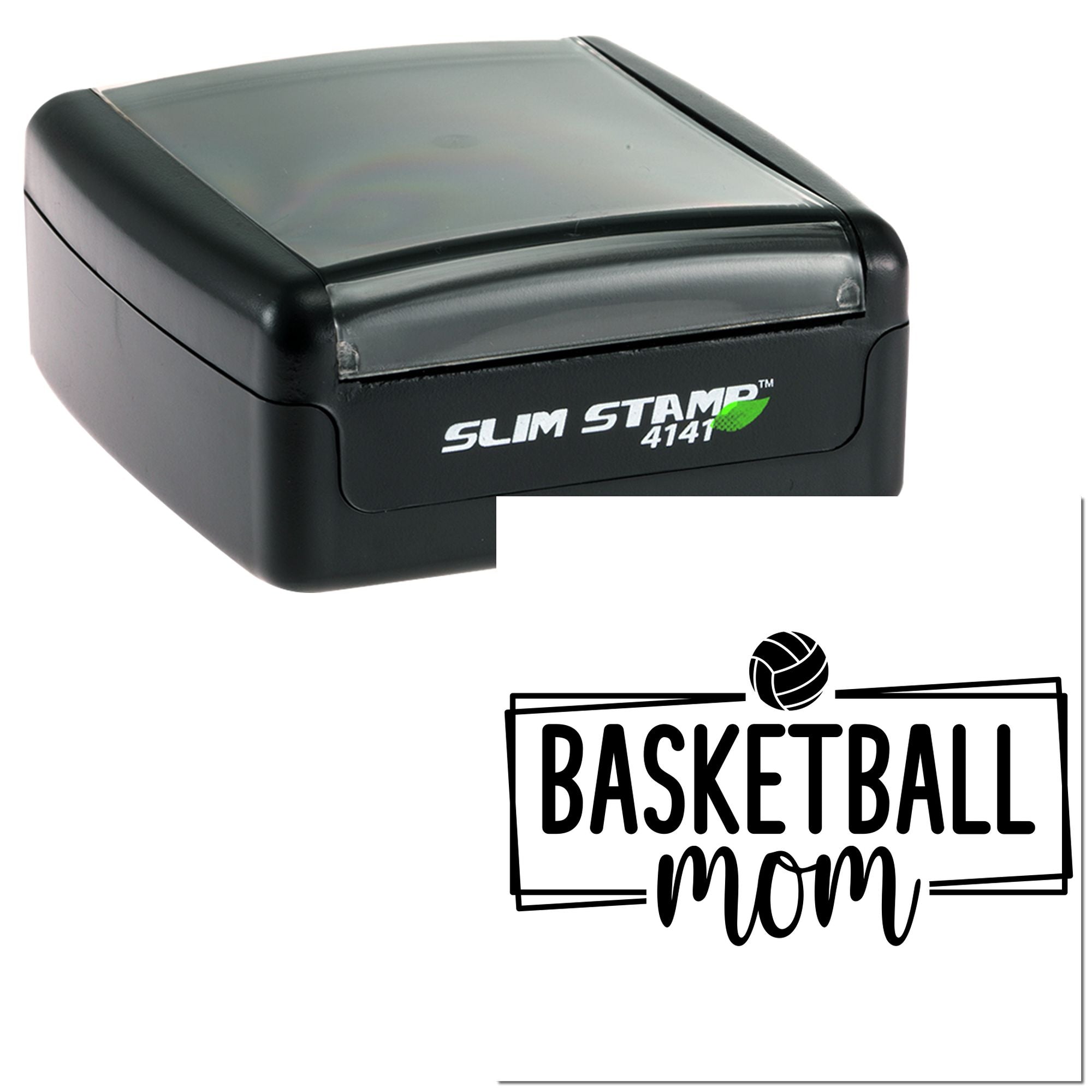 Slim Pre-Inked Proud Basketball Mom Handcraft Stamp