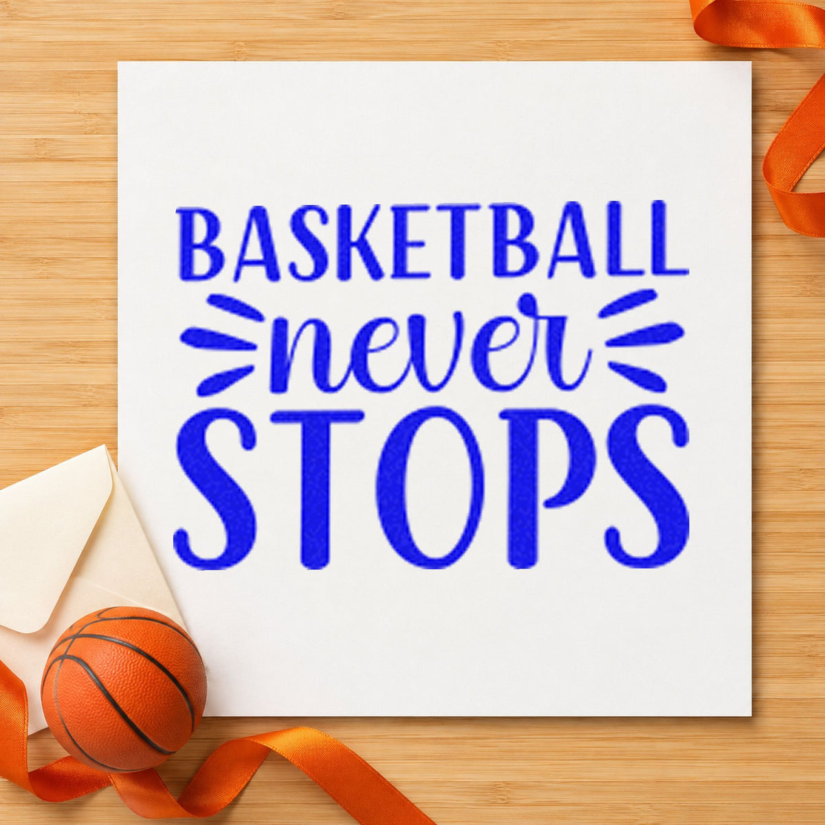 Duo Hand Basketball Never Stops Lettering Rubber Stamp in use 5