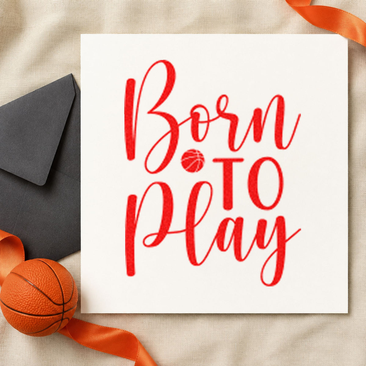 Born To Play Basketball Lettering PSI Pre-Inked Stamp in use 7