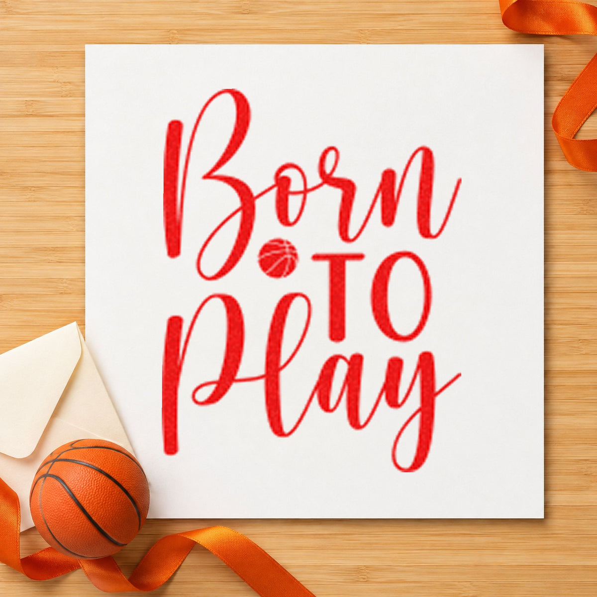 Born To Play Basketball Lettering PSI Pre-Inked Stamp in use 8
