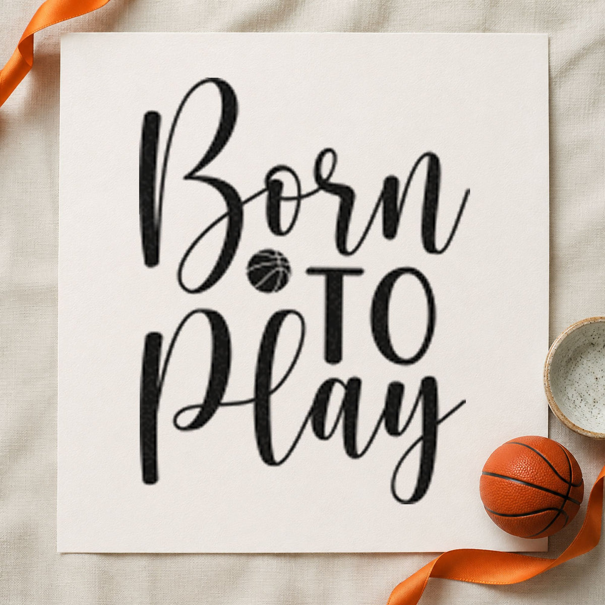 Born To Play Basketball Lettering PSI Pre-Inked Stamp in use 9