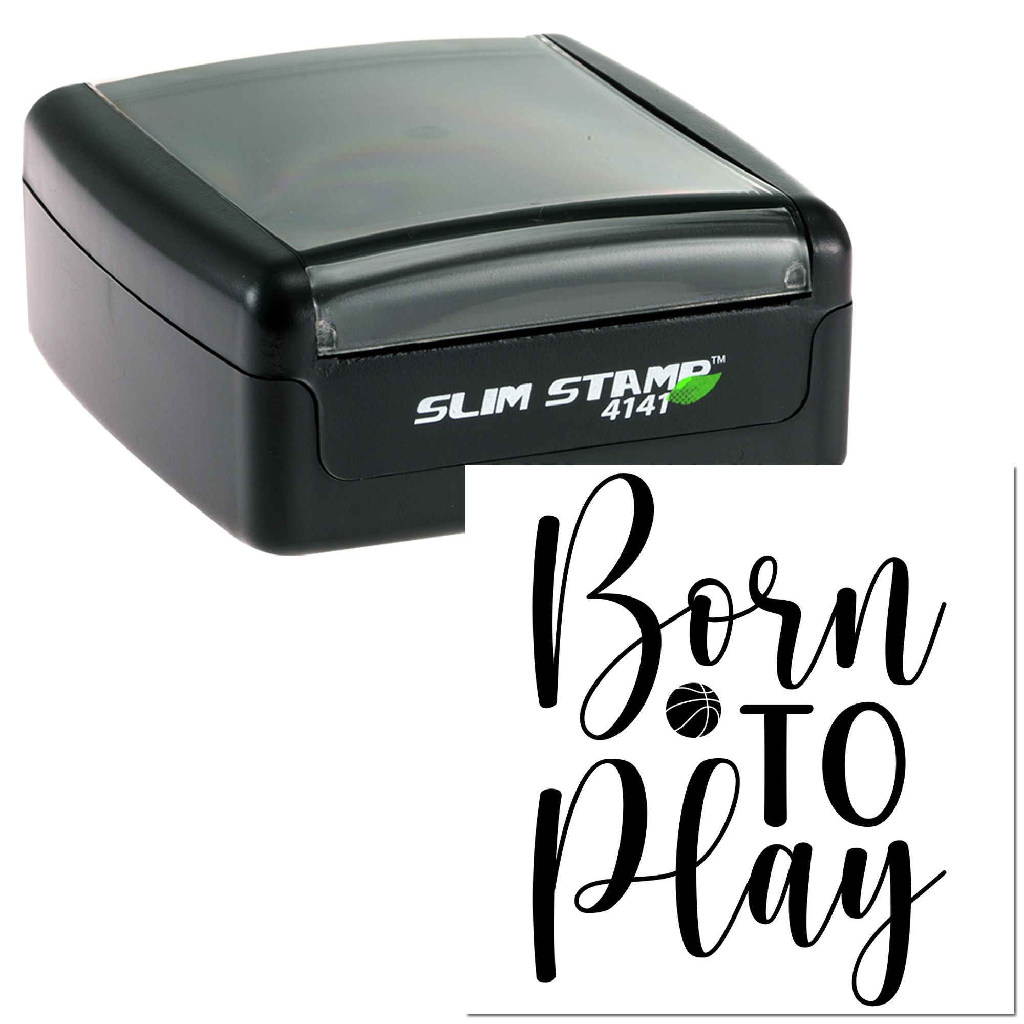 Slim Pre-Inked Destined For Hoops Party Favor Stamp