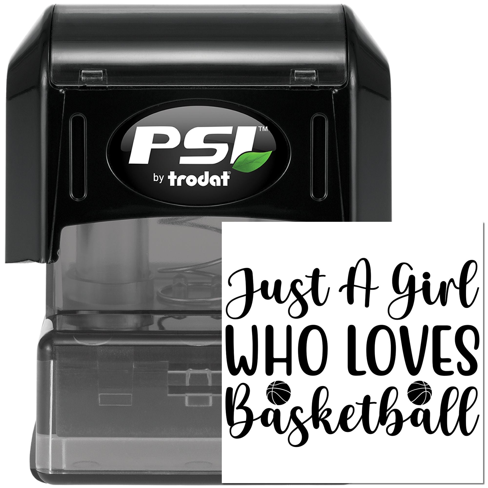 PSI Papercraft Empowered Girl Loves Basketball Pre-Inked Stamp