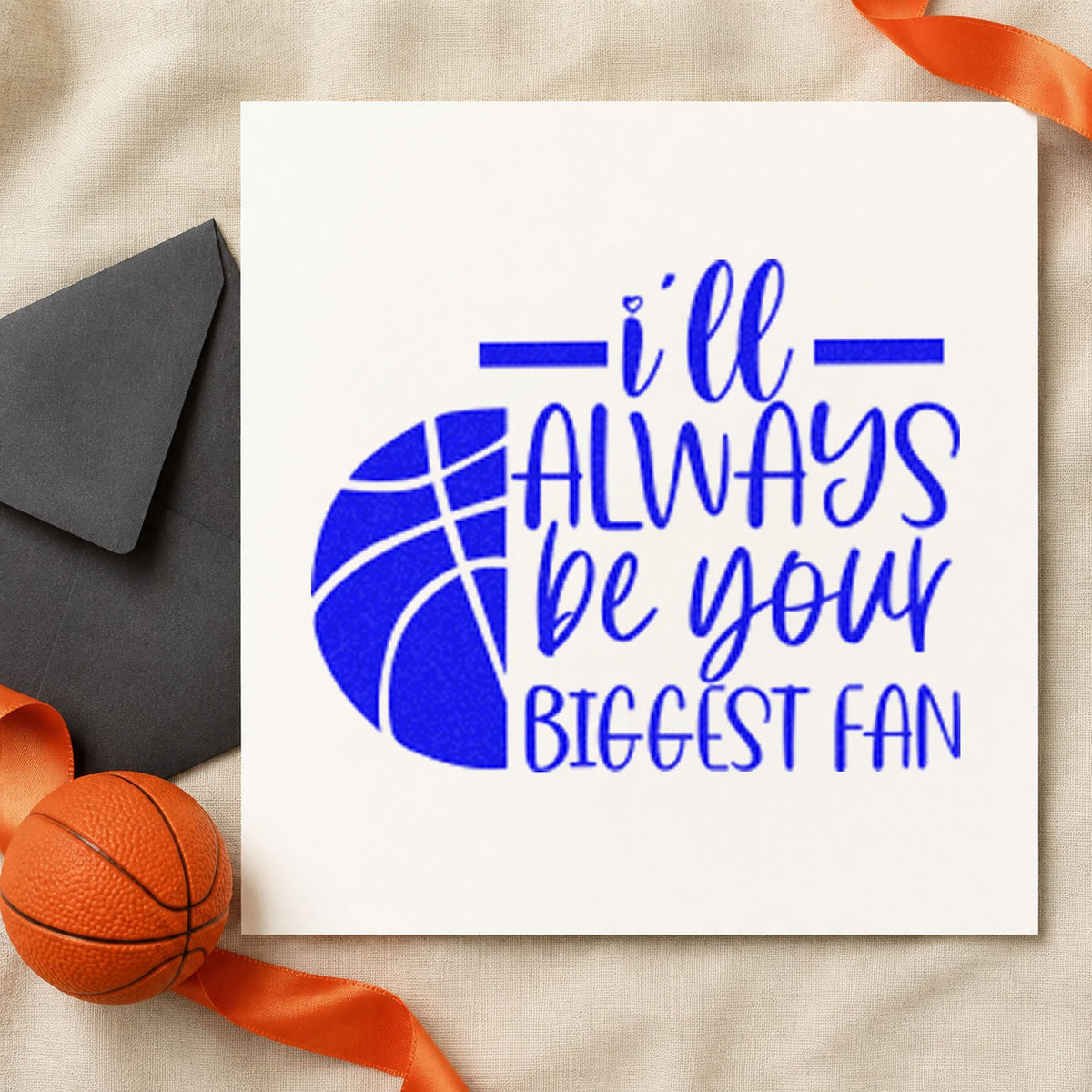 I'll Always Be Your Biggest Fan Basketball Motif Stamp – Self-Inking in use 6