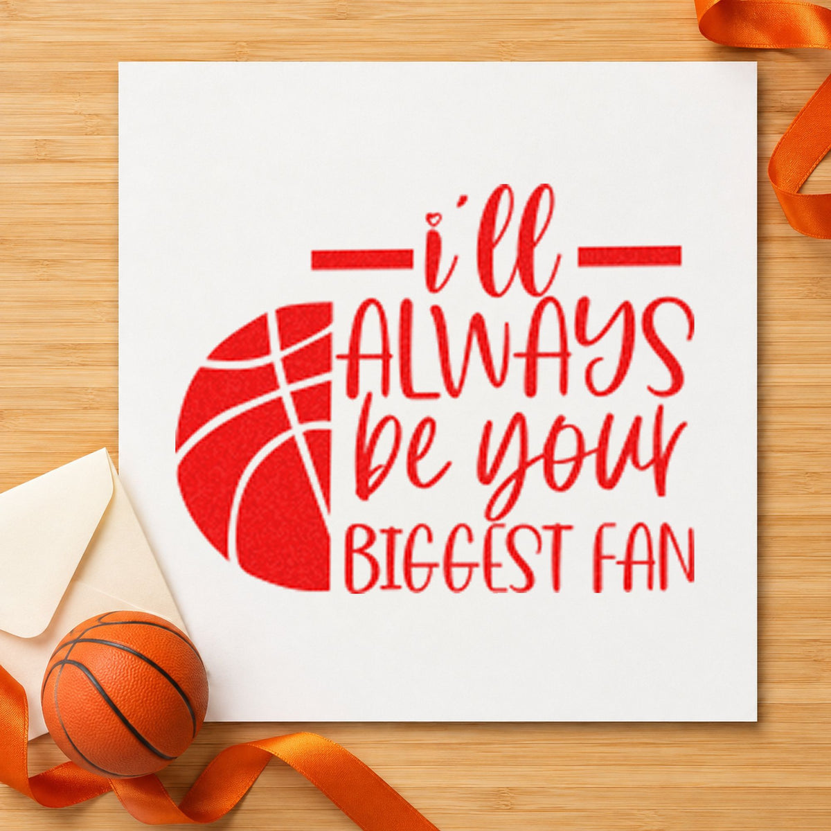 I'll Always Be Your Biggest Fan Basketball Motif Stamp – Self-Inking in use 7