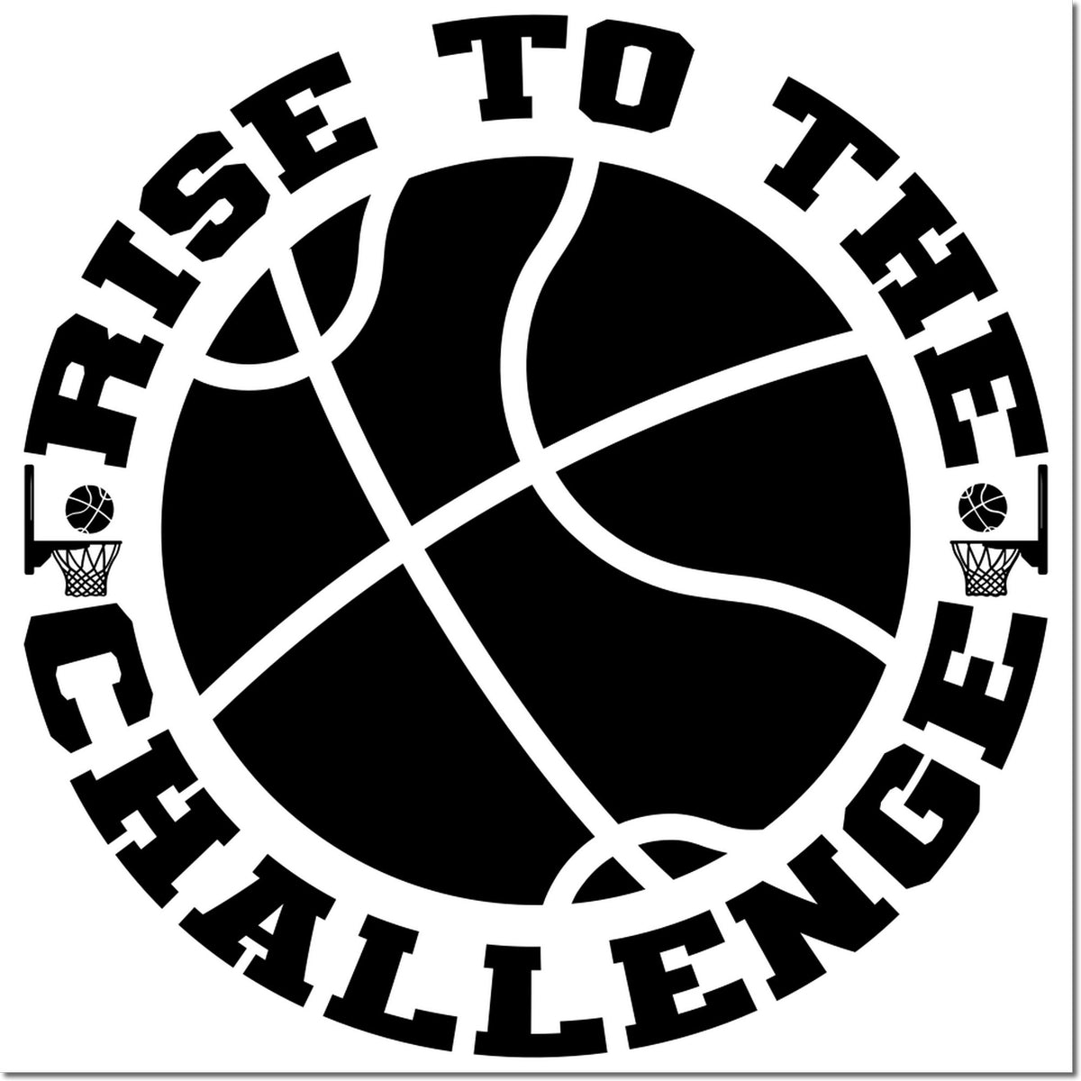 Tri-State to the Bullies basketball rubber stamp design with bold hoop graphic for anti-bullying school sports use