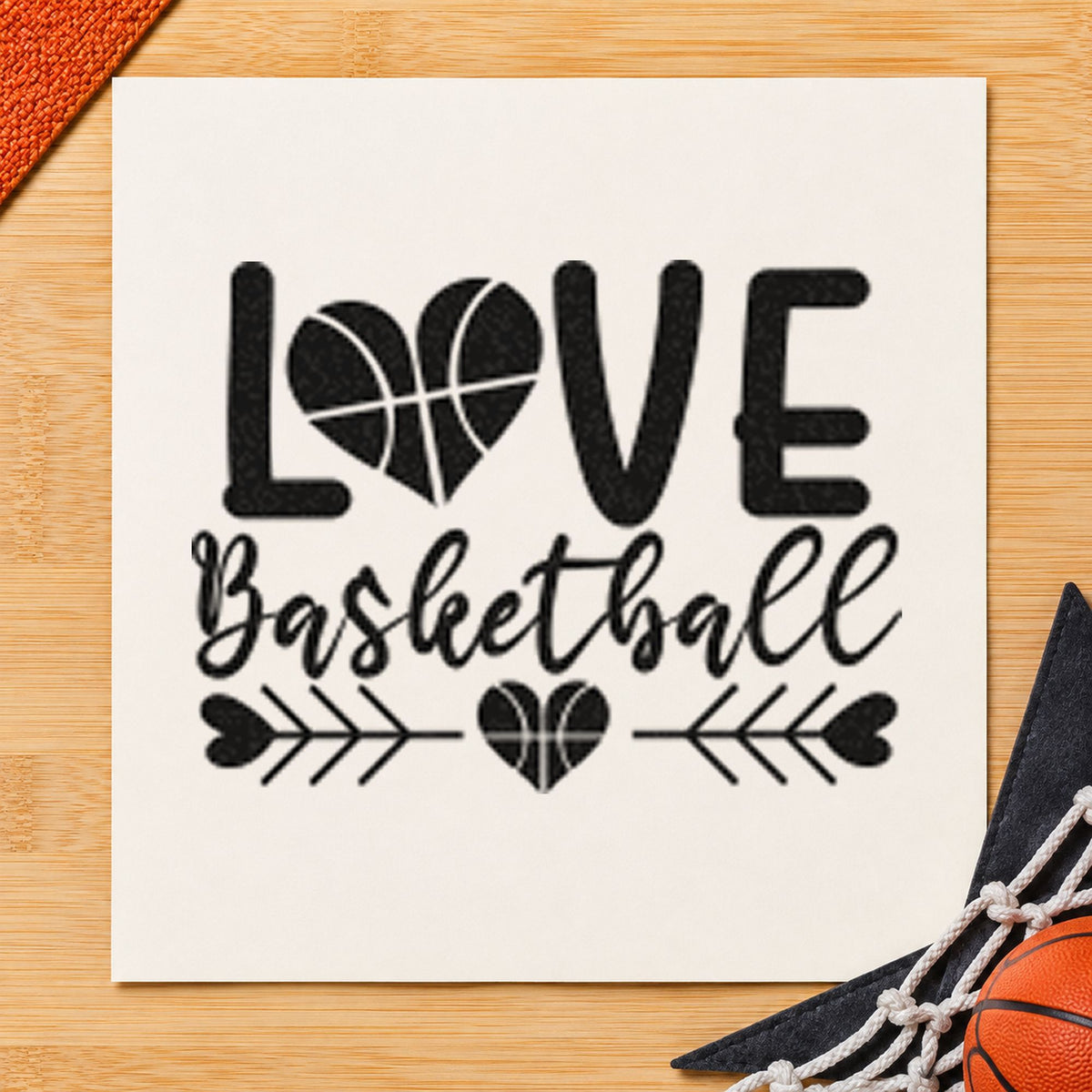 Love Basketball Heart Arrows Self-Inking Stamp in use 10