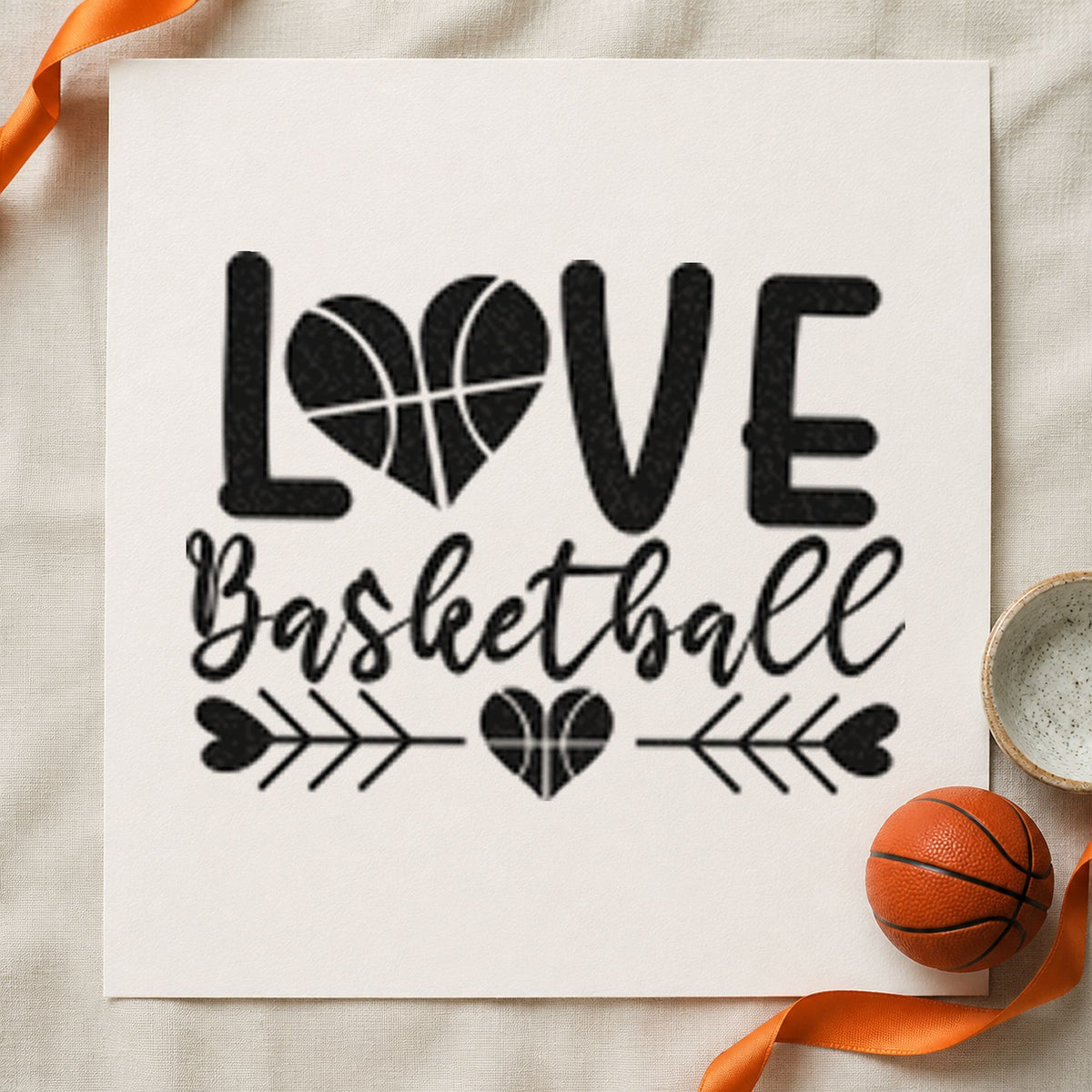 Love Basketball Heart Arrows Self-Inking Stamp in use 4