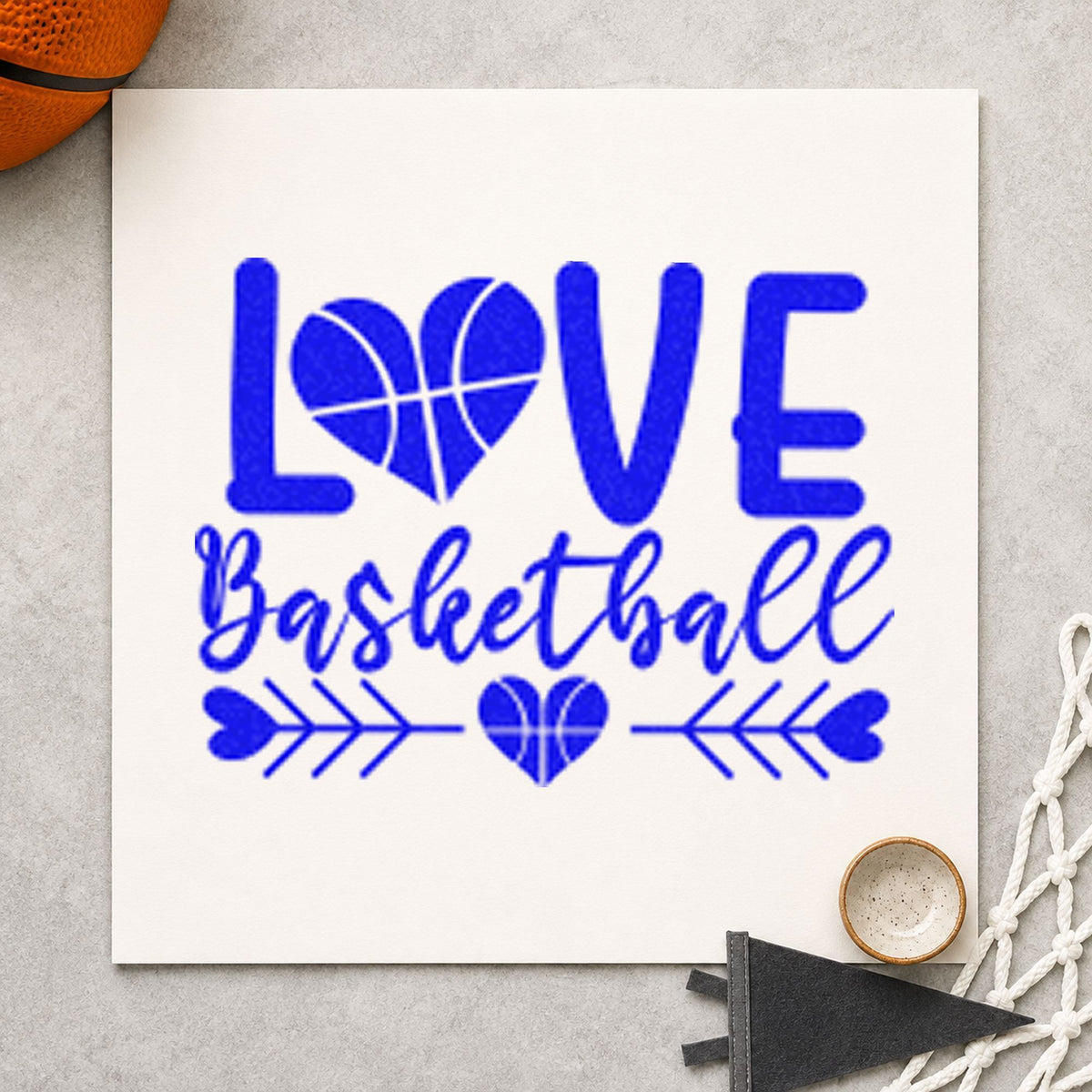 Love Basketball Heart Arrows Self-Inking Stamp in use 5