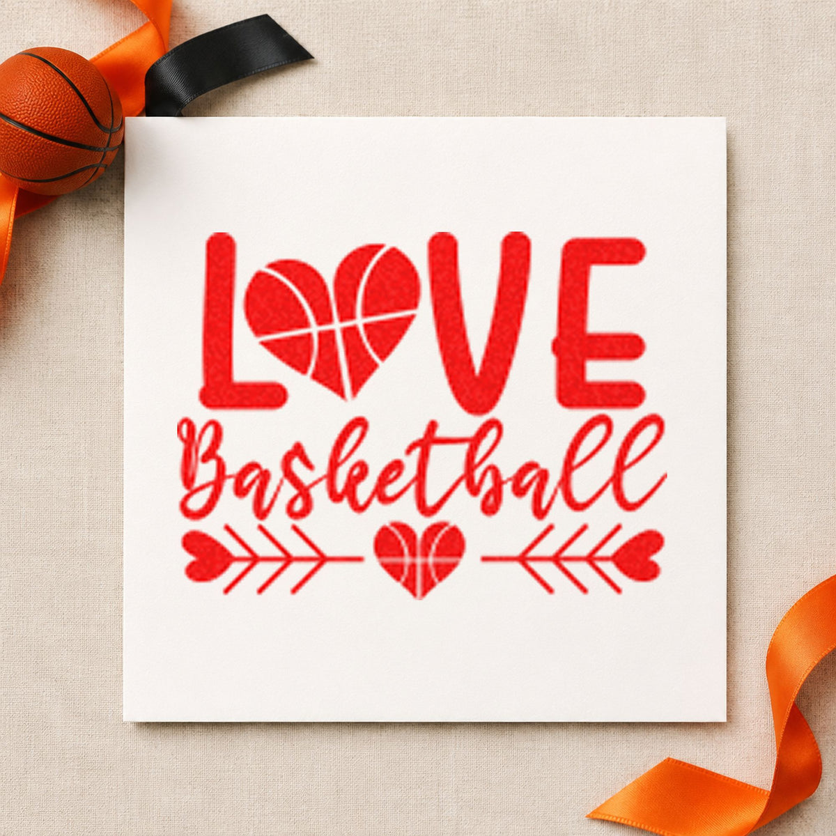 Love Basketball Heart Arrows Self-Inking Stamp in use 7