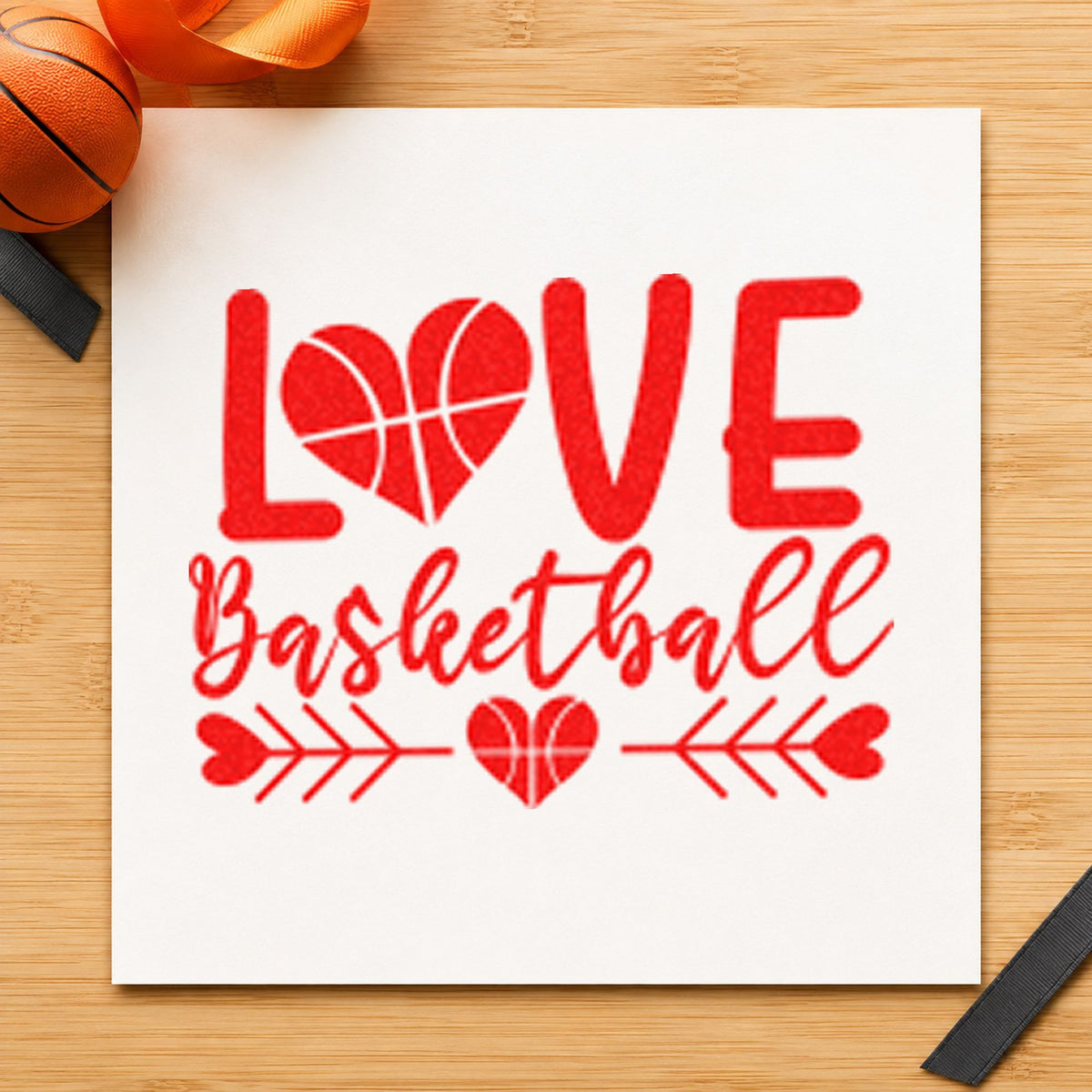 Love Basketball Heart Arrows Self-Inking Stamp in use 8