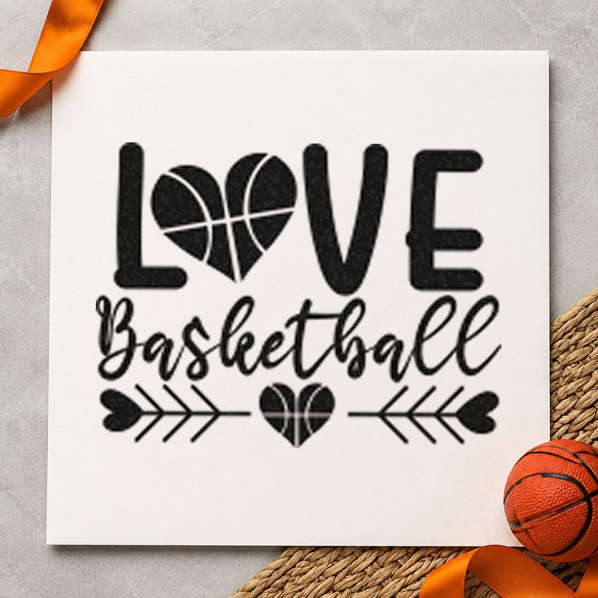 Love Basketball Heart Arrows Self-Inking Stamp in use 9