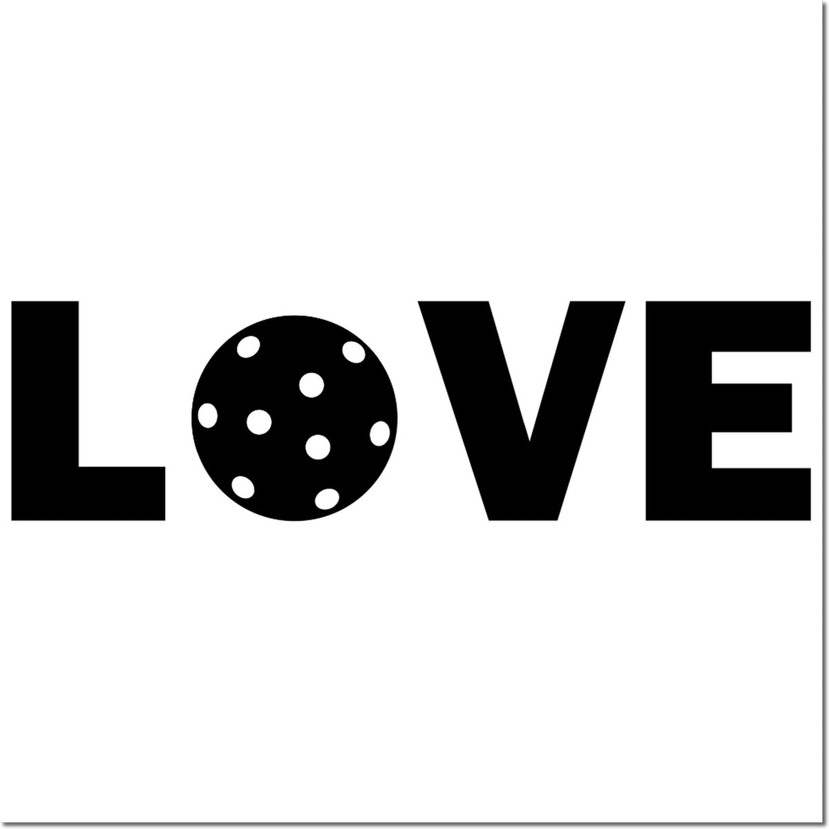 Love rubber stamp design with bold black letters and polka-dot O for Valentine cards, crafts and handmade projects.
