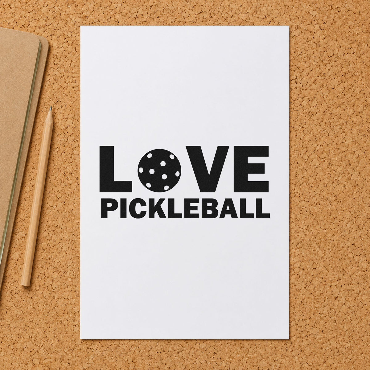 Love Pickleball Ball Lettering Self-Inking Stamp in use 4