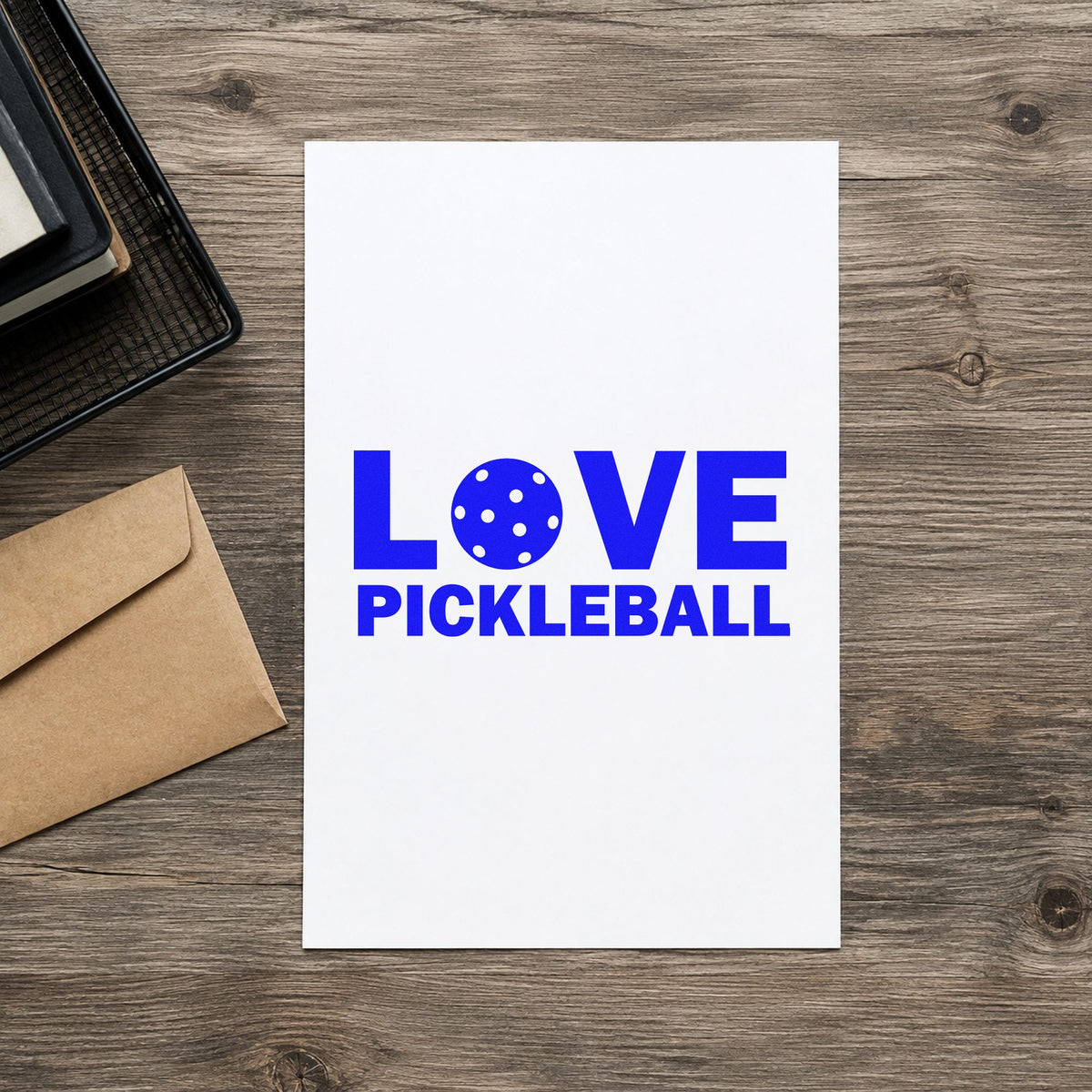 Love Pickleball Ball Lettering Self-Inking Stamp in use 5