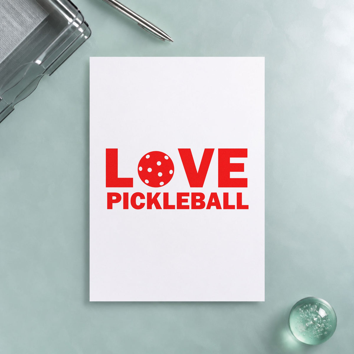 Love Pickleball Ball Lettering Self-Inking Stamp in use 7