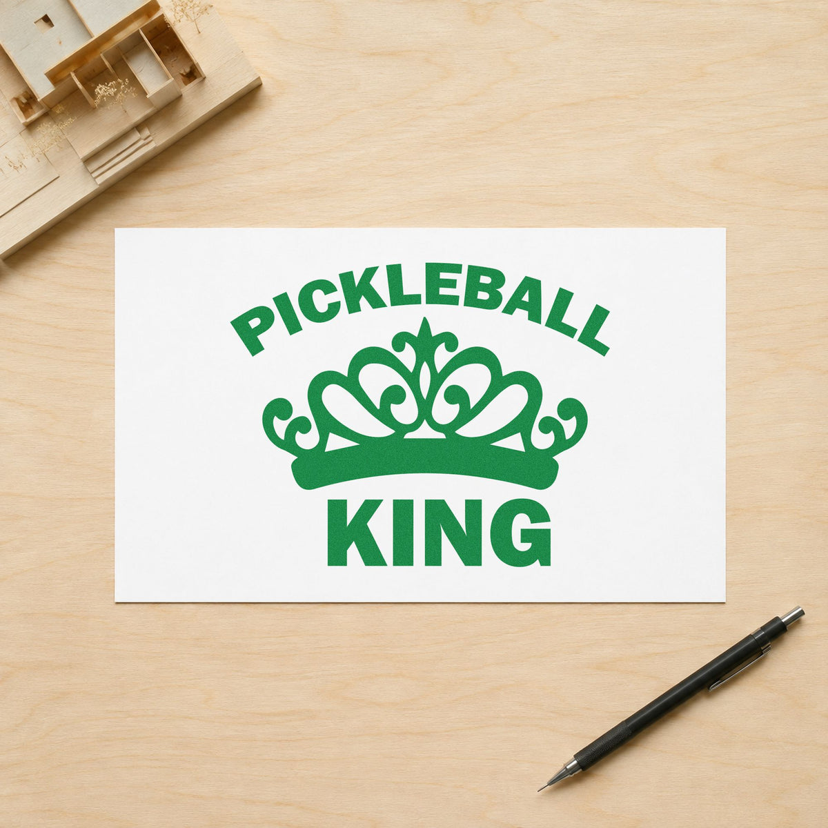 Pickleball King Crown PSI Pre-Inked Stamp in use 10